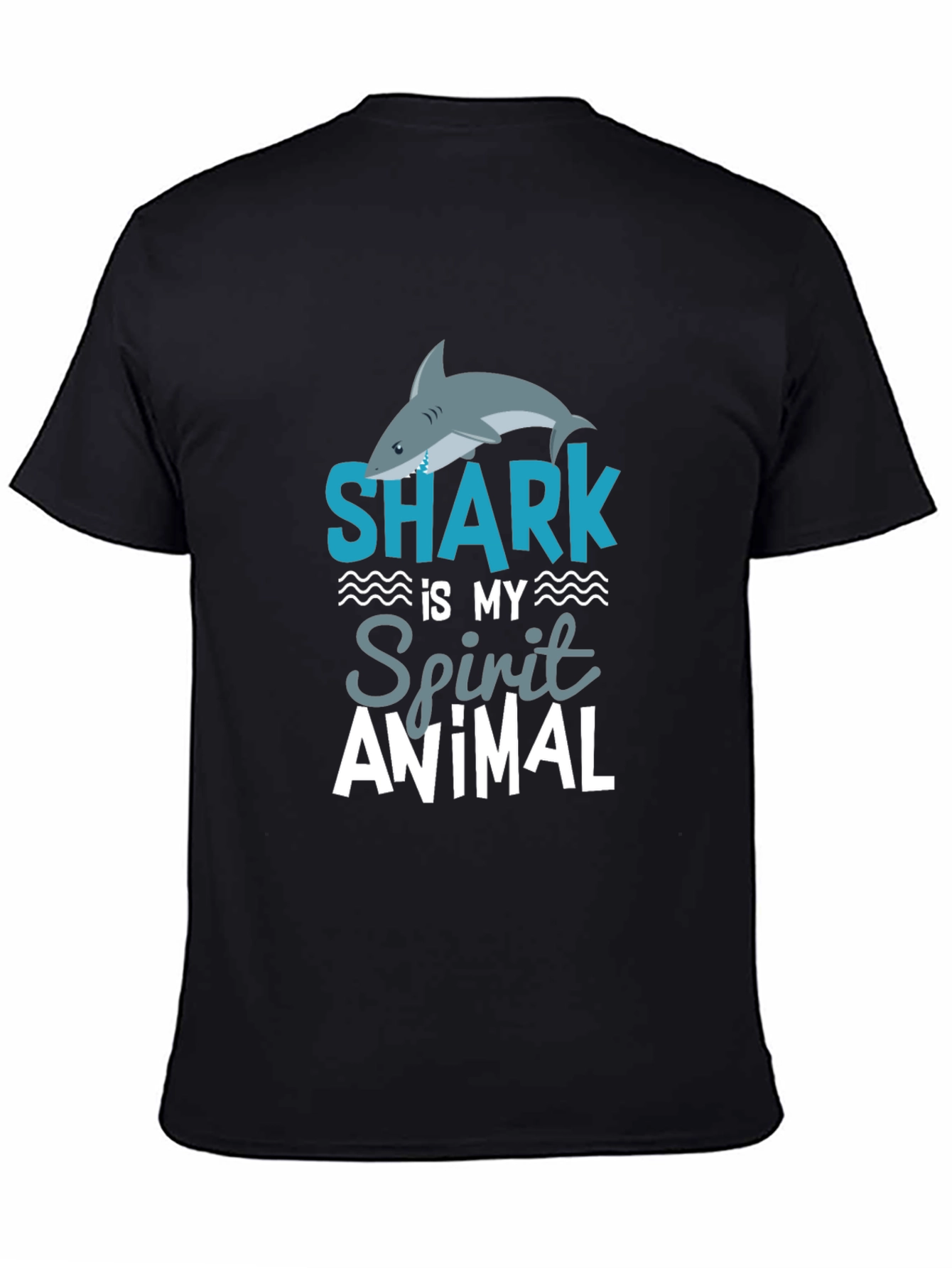 Shark Spirit Animal Graphic T-Shirt - Mens Black Tee