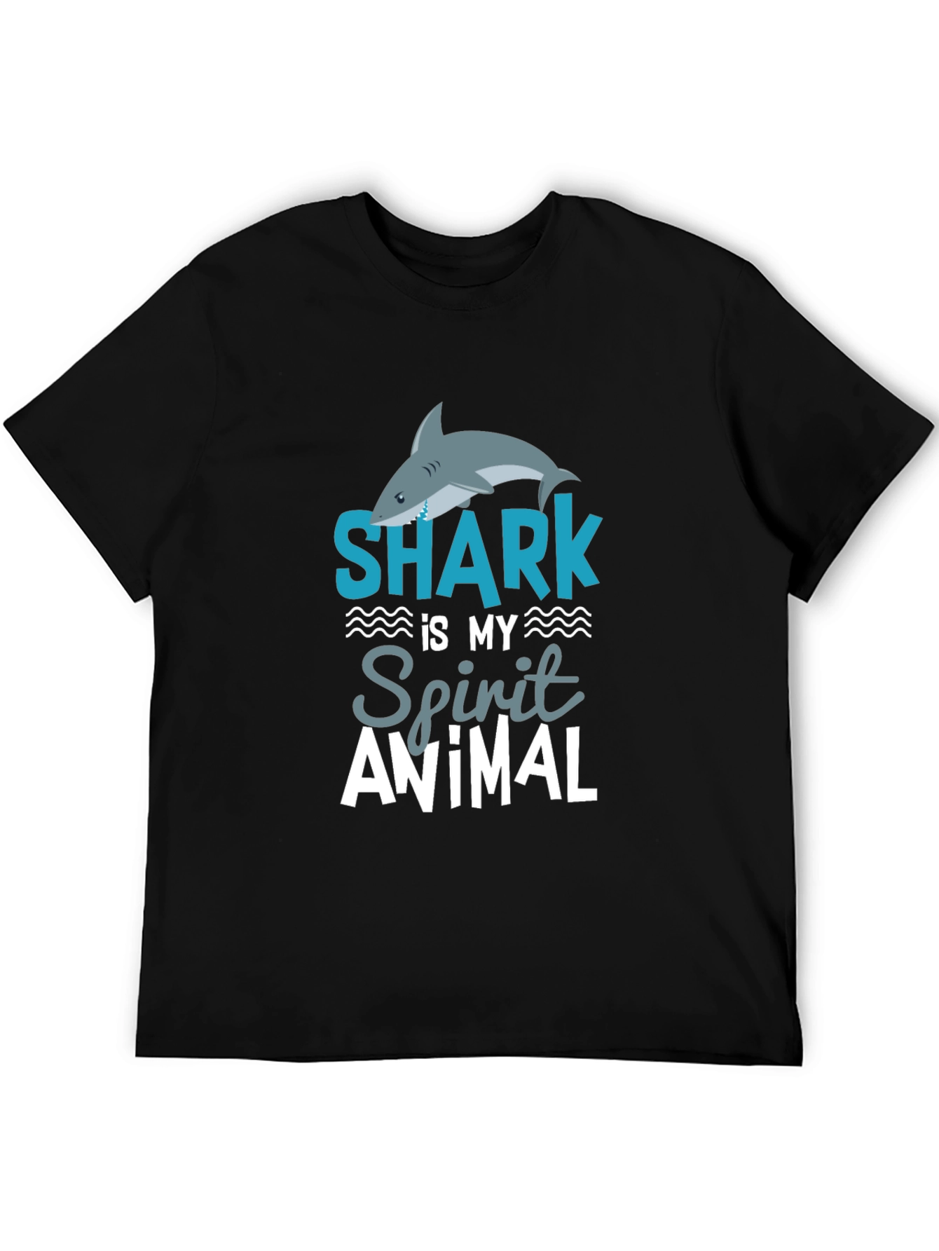 Shark Spirit Animal Graphic T-Shirt - Mens Black Tee
