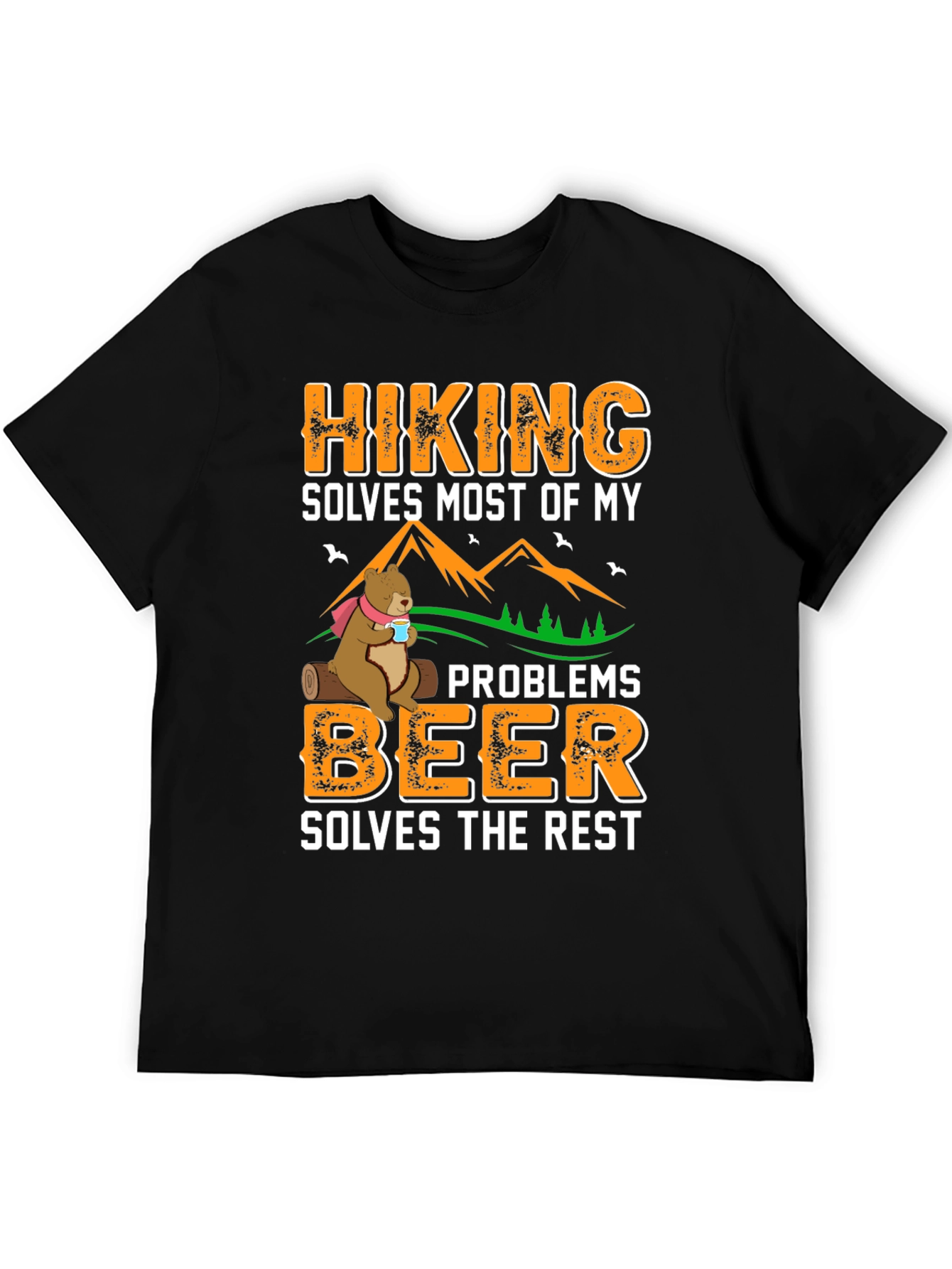 Hiking Solves Most Problems Graphic Tee