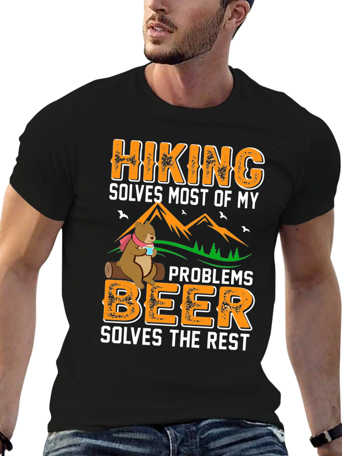Hiking Solves Most Problems Graphic Tee