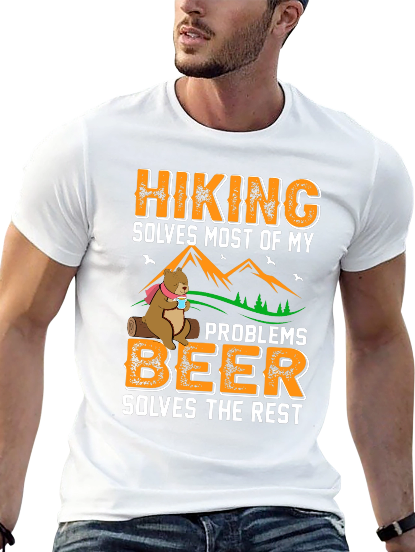Hiking Solves Most Problems Graphic Tee