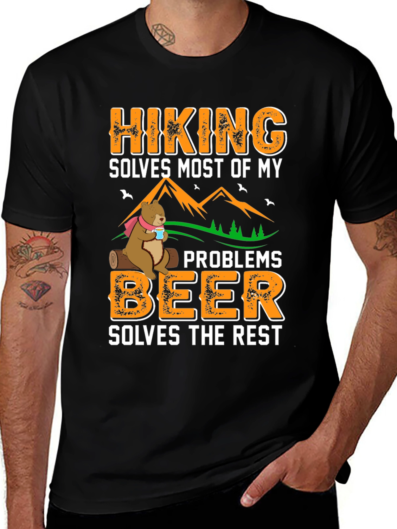 Hiking Solves Most Problems Graphic Tee