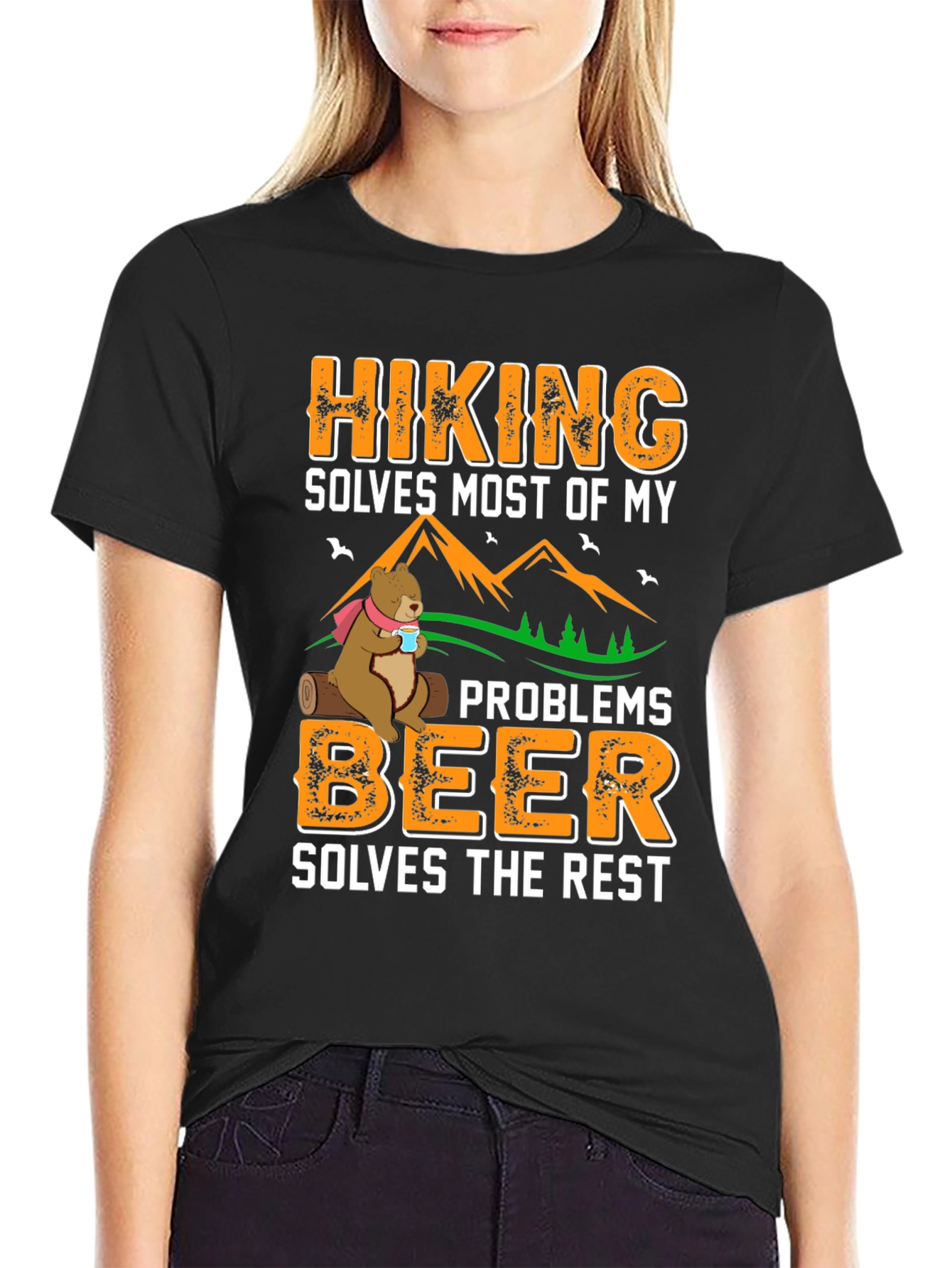 Hiking Solves Most Problems Graphic Tee