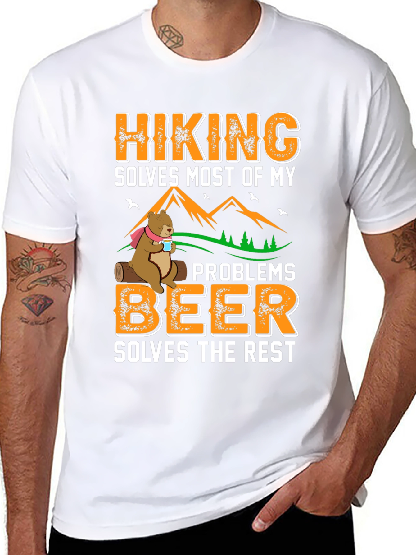Hiking Solves Most Problems Graphic Tee