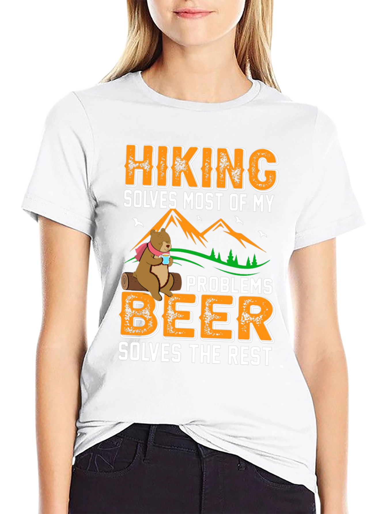 Hiking Solves Most Problems Graphic Tee