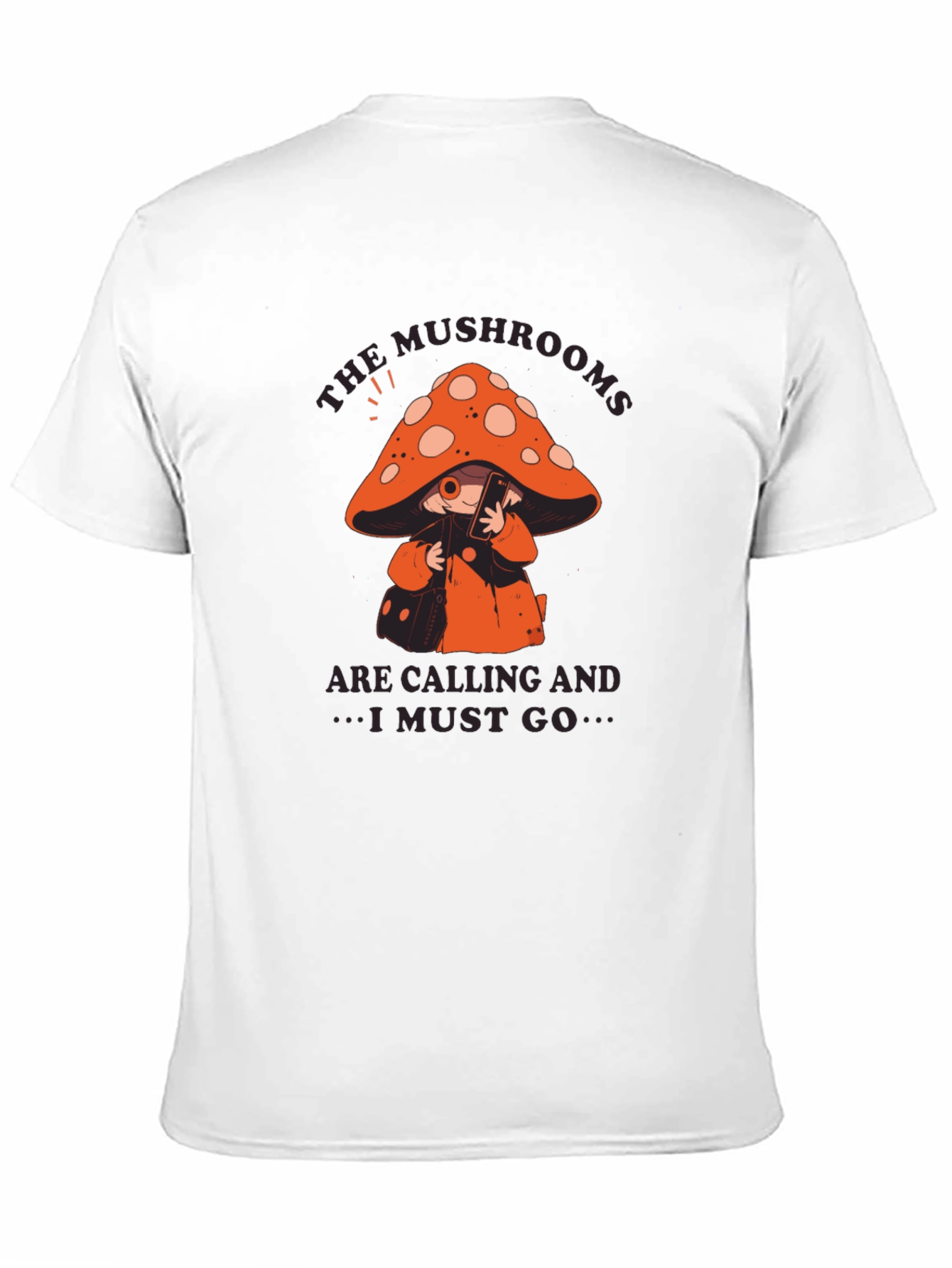Mushroom Calling T-Shirt - Black Cotton Blend