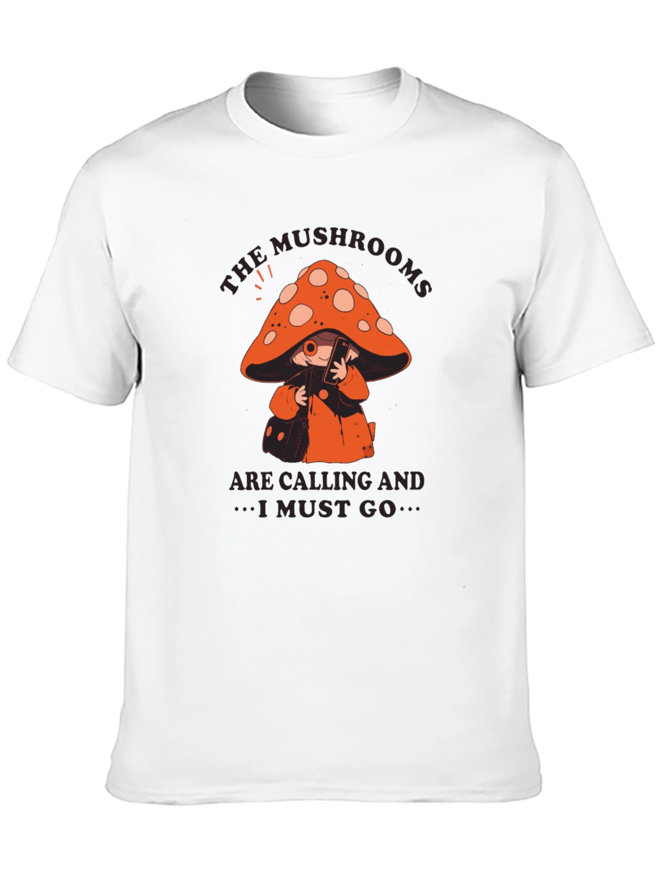 Mushroom Calling T-Shirt - Black Cotton Blend