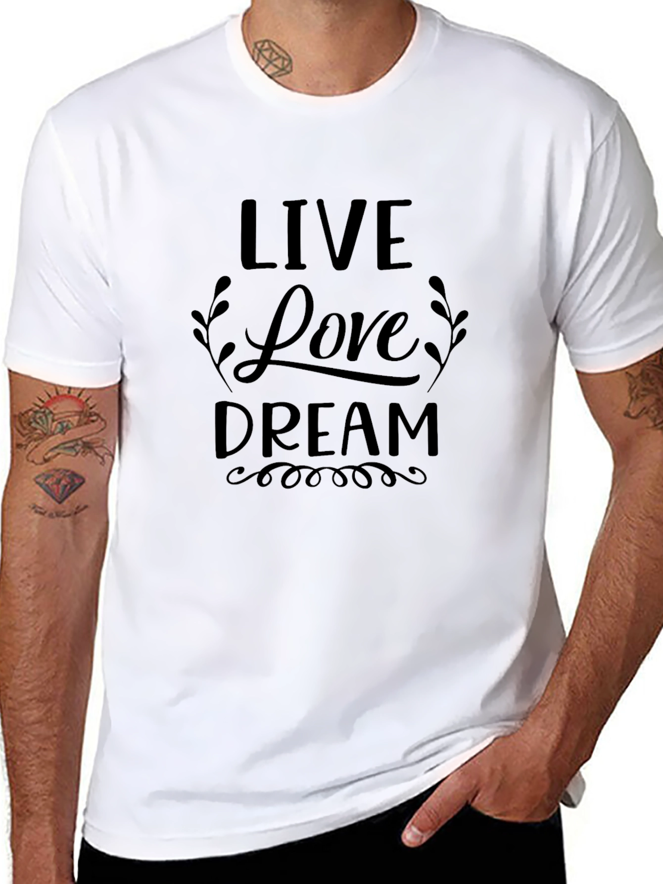 Live Love Dream Graphic Tee - Black Cotton T-Shirt