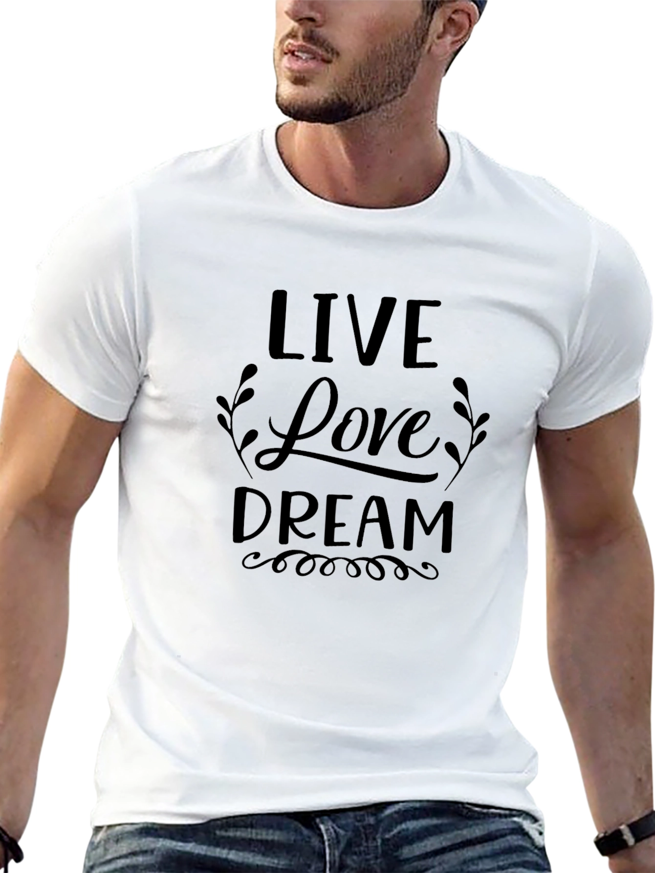 Live Love Dream Graphic Tee - Black Cotton T-Shirt