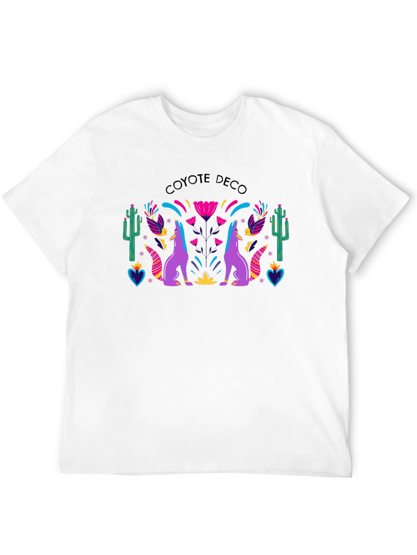 Coyote Deco Graphic Tee - Stylish Black T-Shirt
