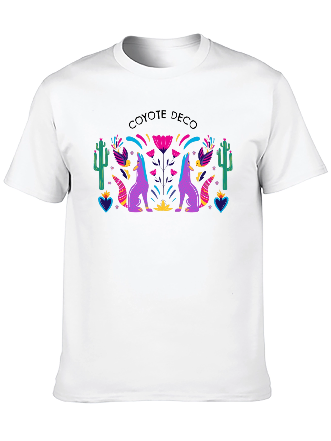 Coyote Deco Graphic Tee - Stylish Black T-Shirt