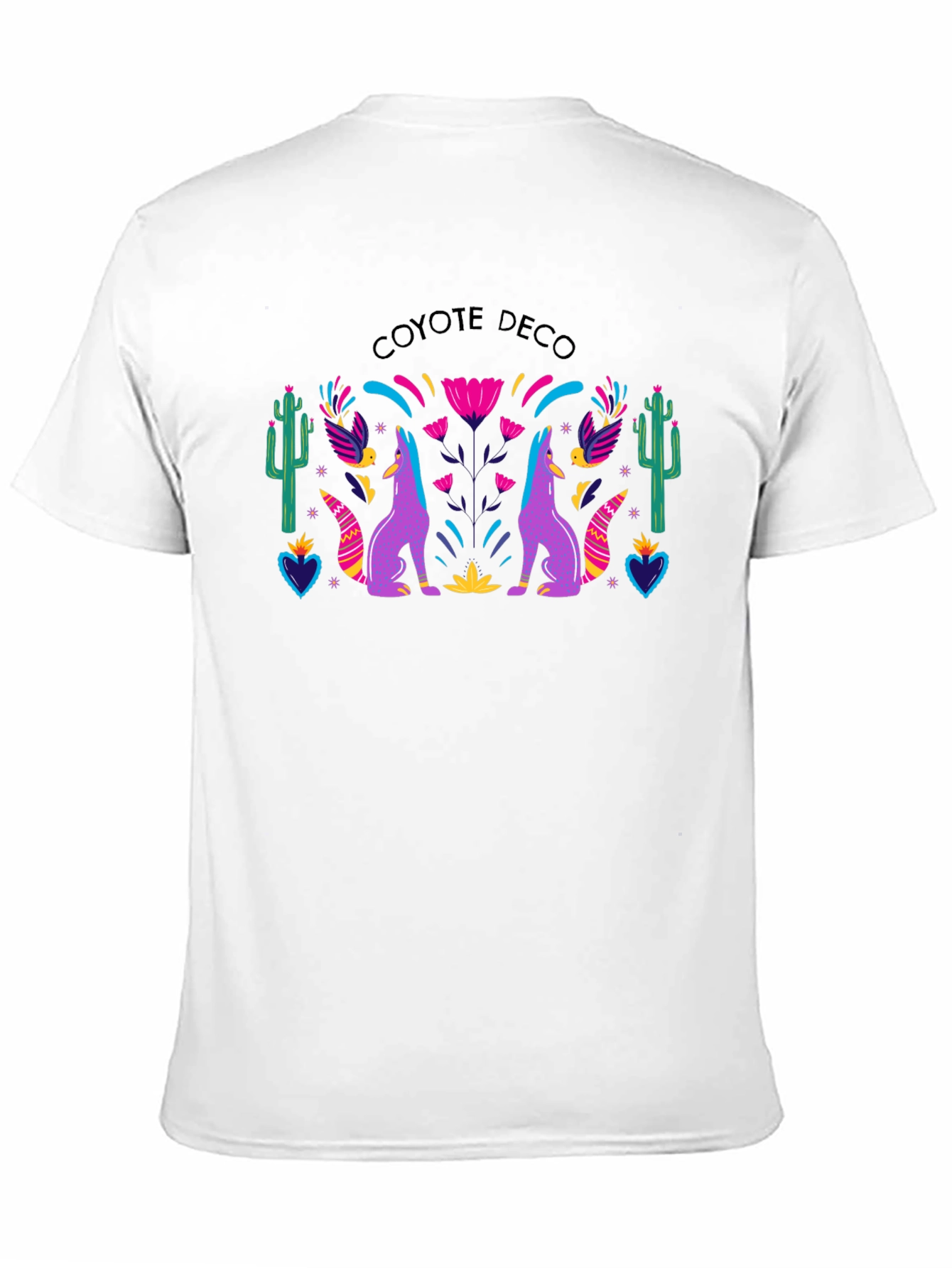 Coyote Deco Graphic Tee - Stylish Black T-Shirt