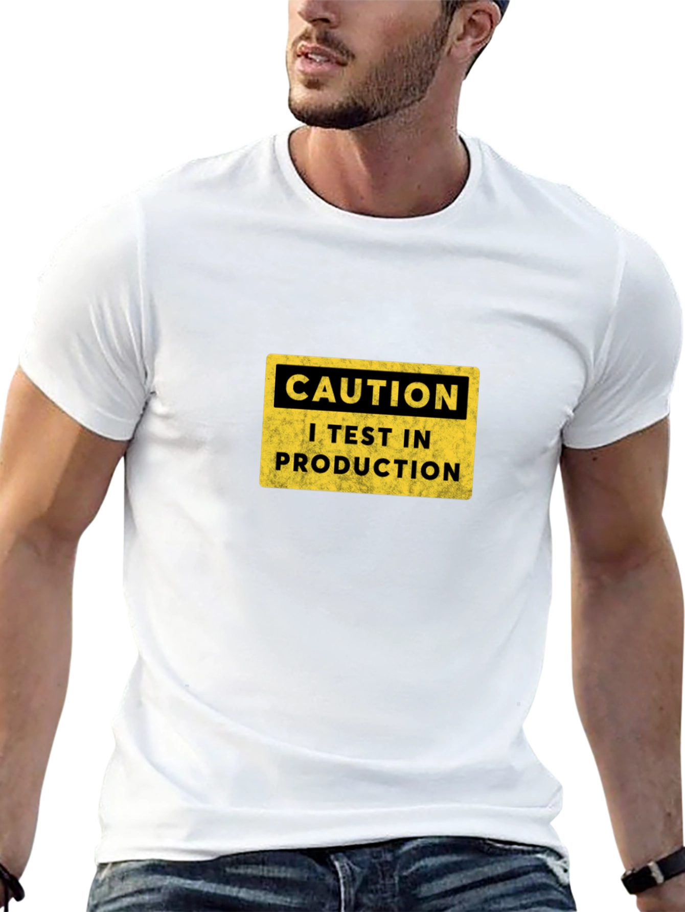 Caution I Test In Production Black T-Shirt
