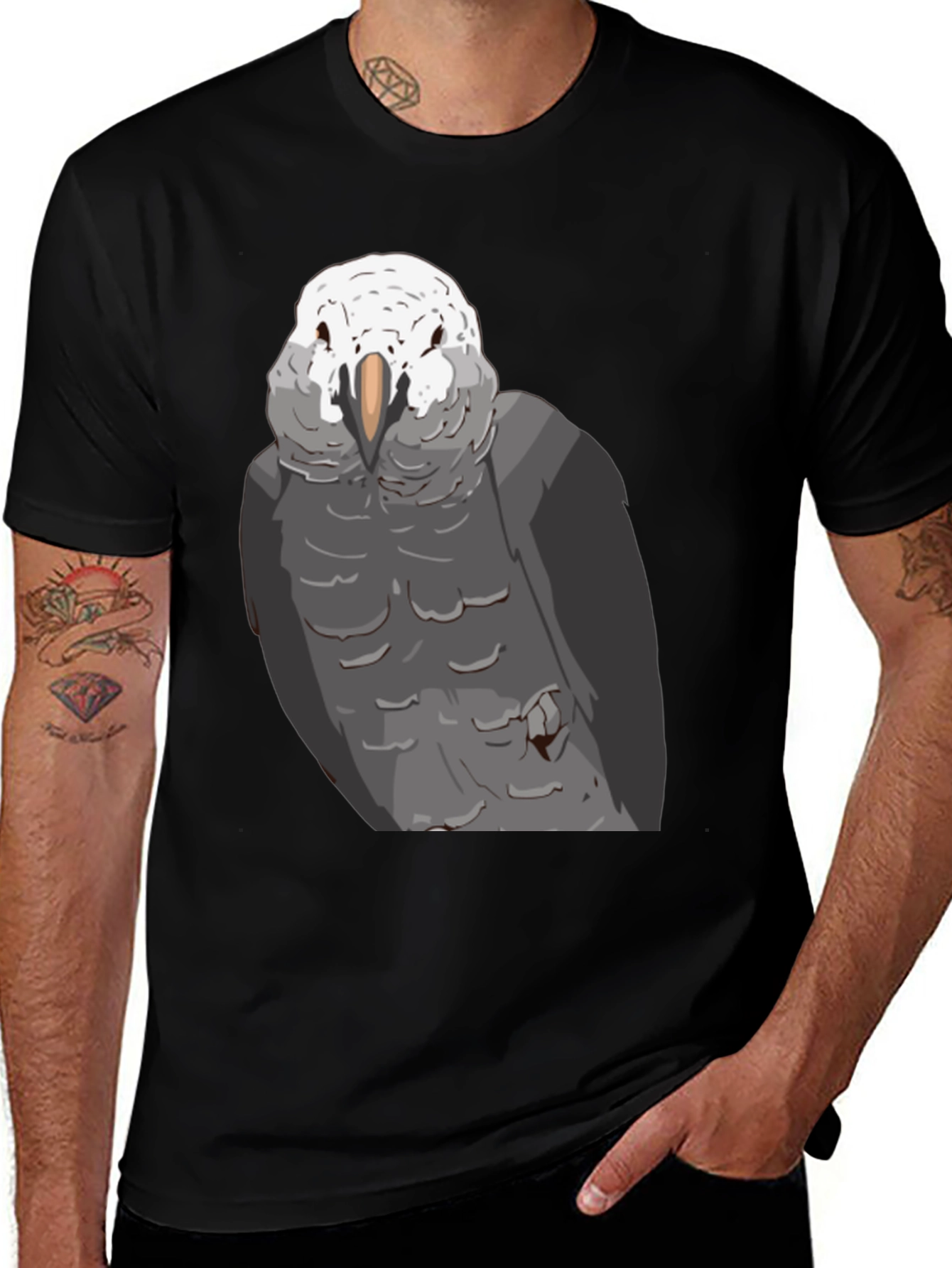 Parrot Graphic T-Shirt - Black