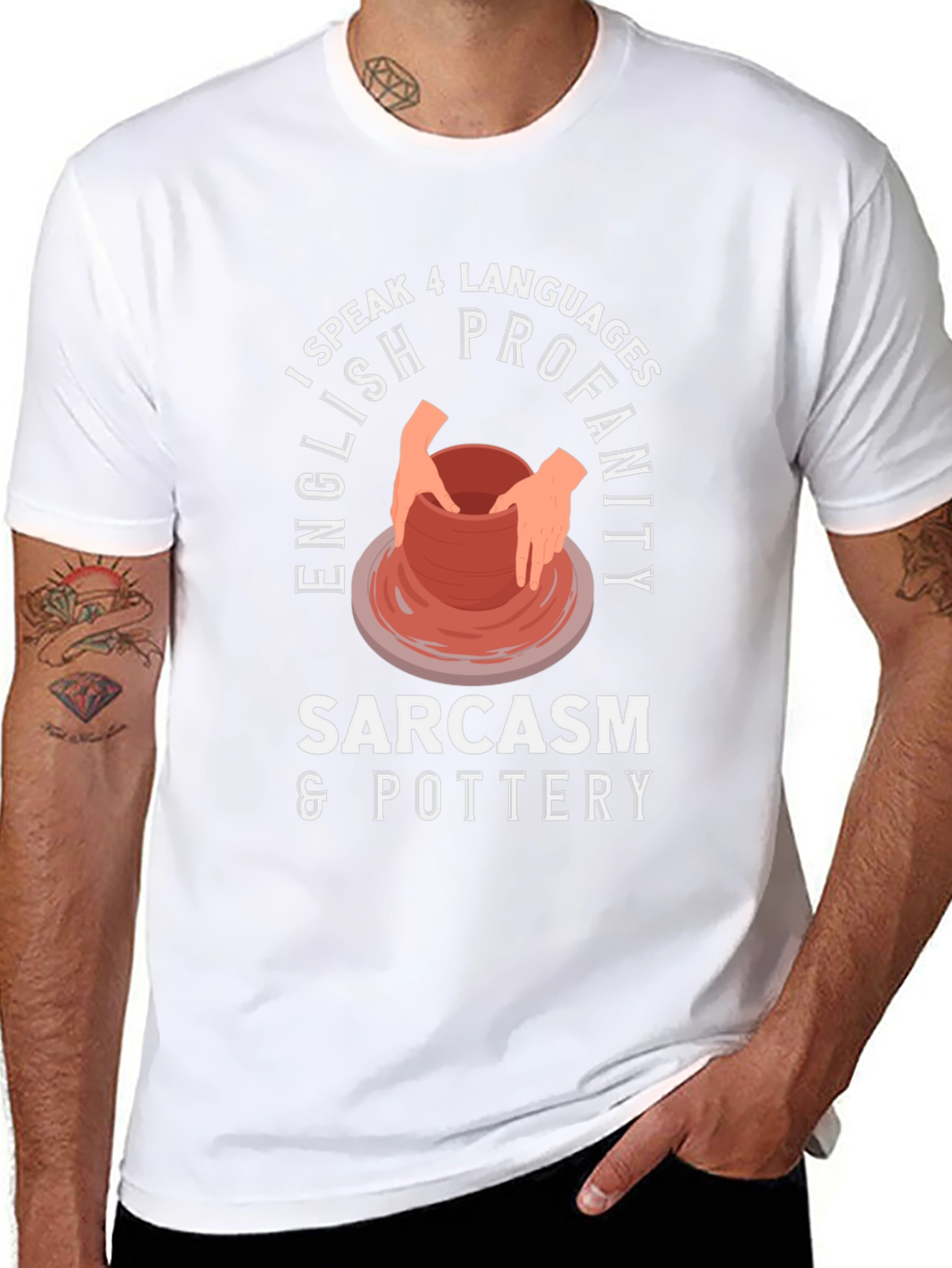 I Speak 4 Languages: Pottery T-Shirt
