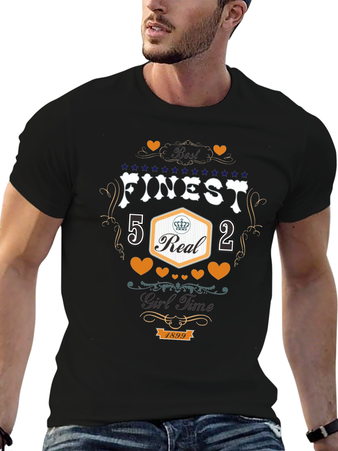 Finest 5 Real 2 Girl Time Black T-Shirt