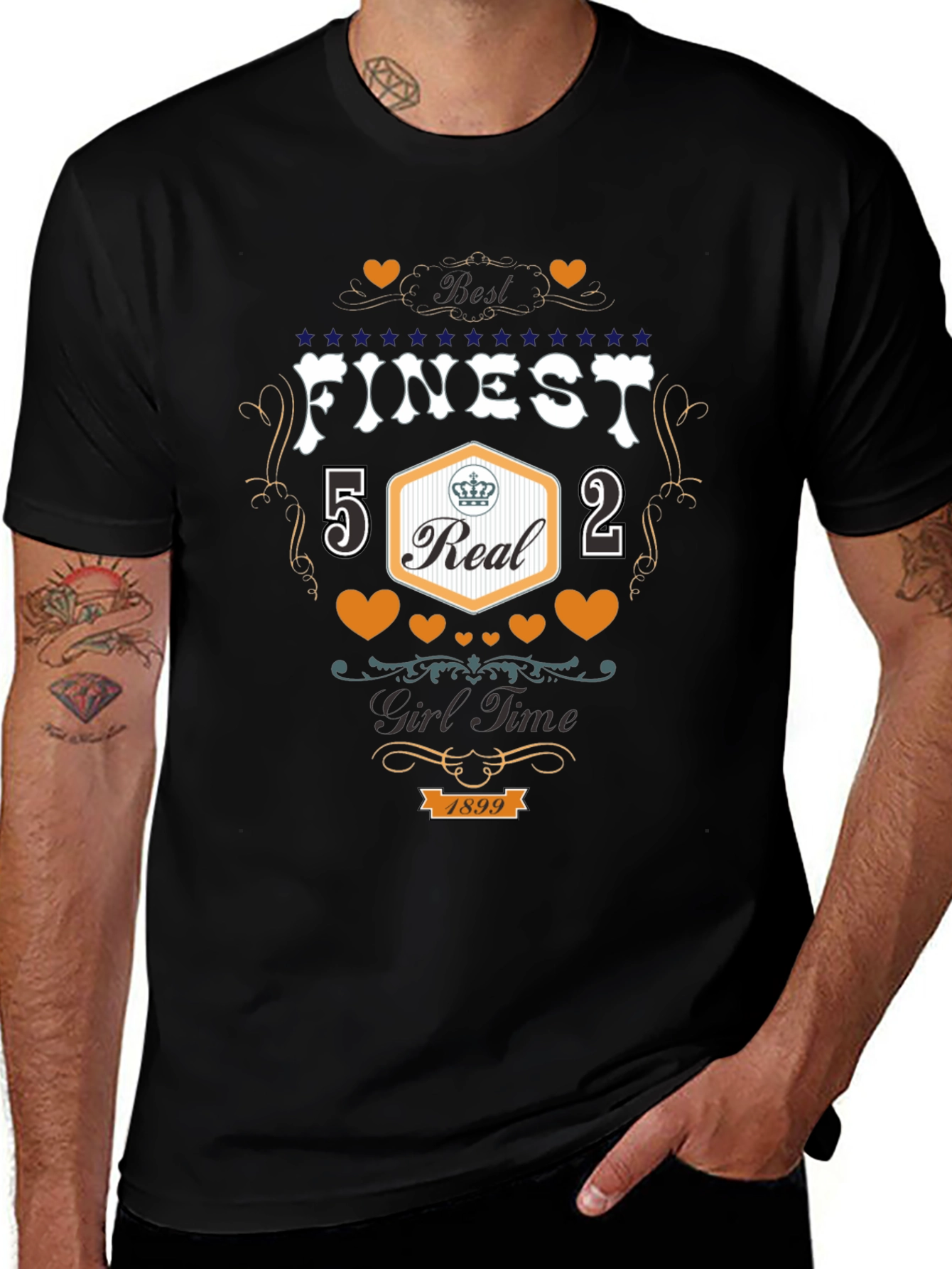 Finest 5 Real 2 Girl Time Black T-Shirt