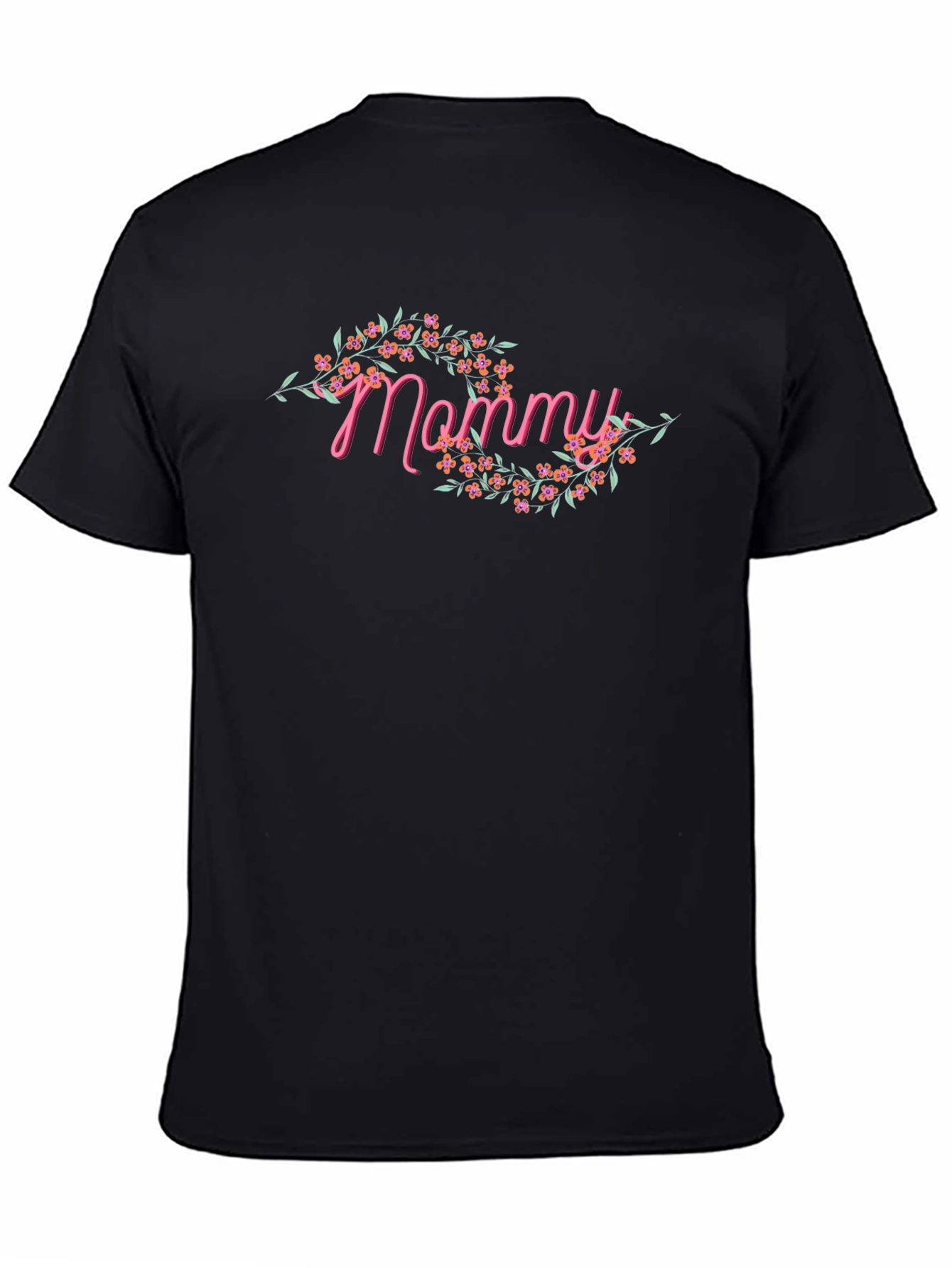 Mommy Floral Graphic Tee - Black T-Shirt