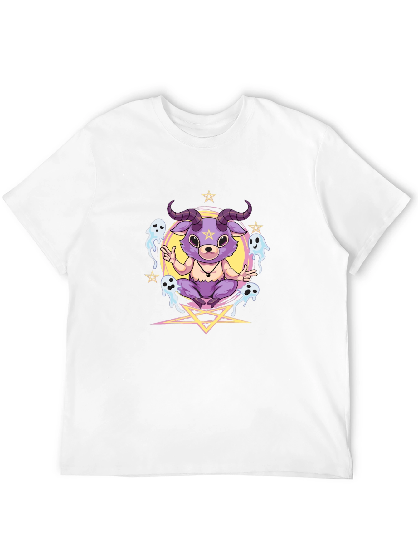 Cartoon Baphomet T-Shirt - Gothic Occult Style