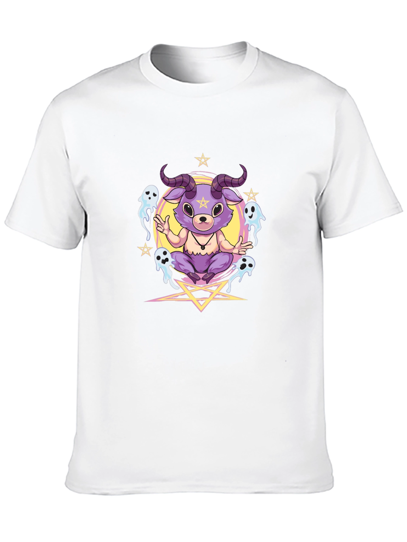 Cartoon Baphomet T-Shirt - Gothic Occult Style