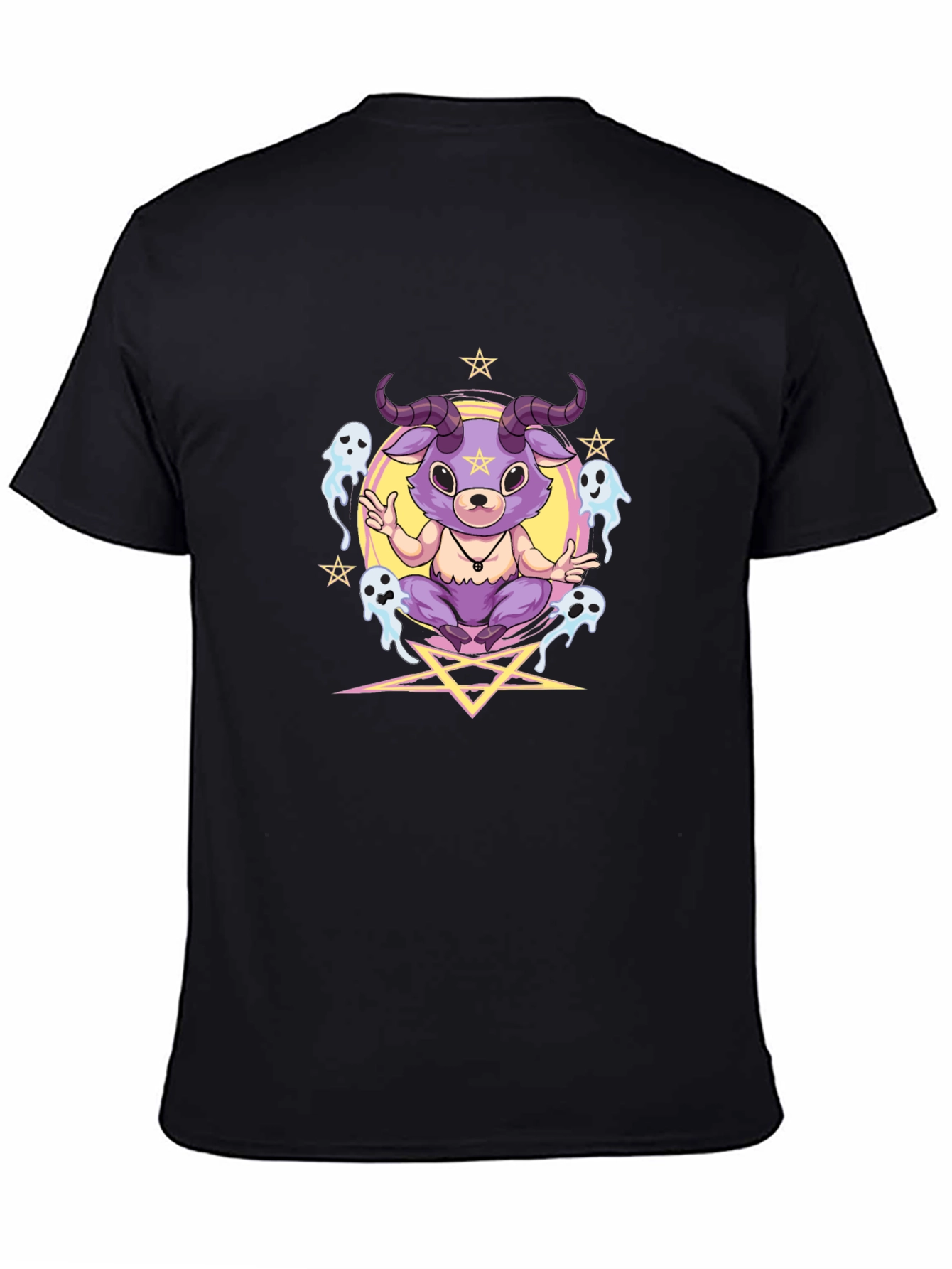 Cartoon Baphomet T-Shirt - Gothic Occult Style