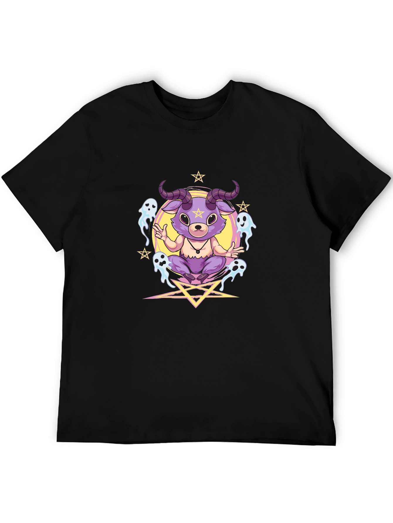 Cartoon Baphomet T-Shirt - Gothic Occult Style