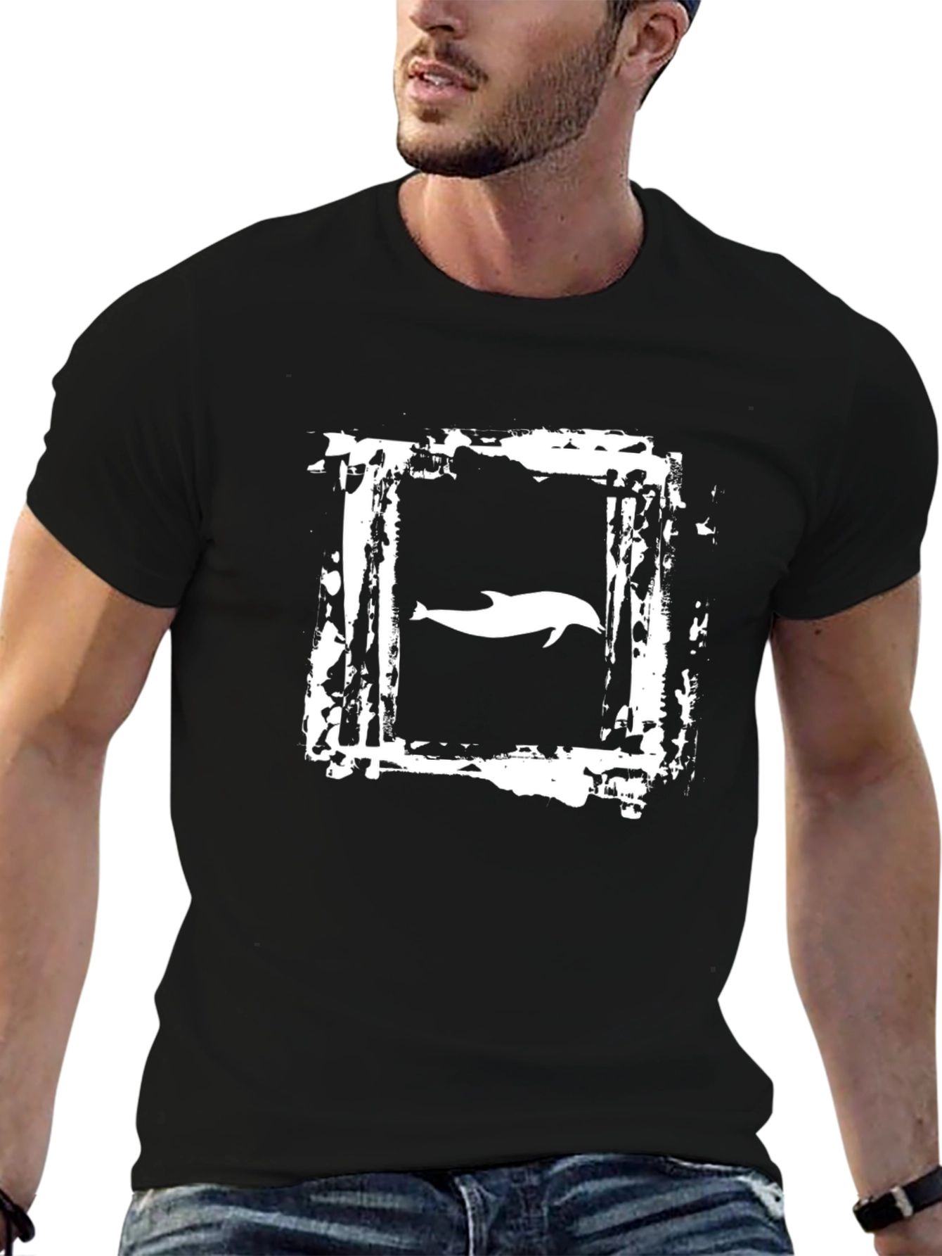 Dolphin Graphic T-Shirt - Distressed Frame