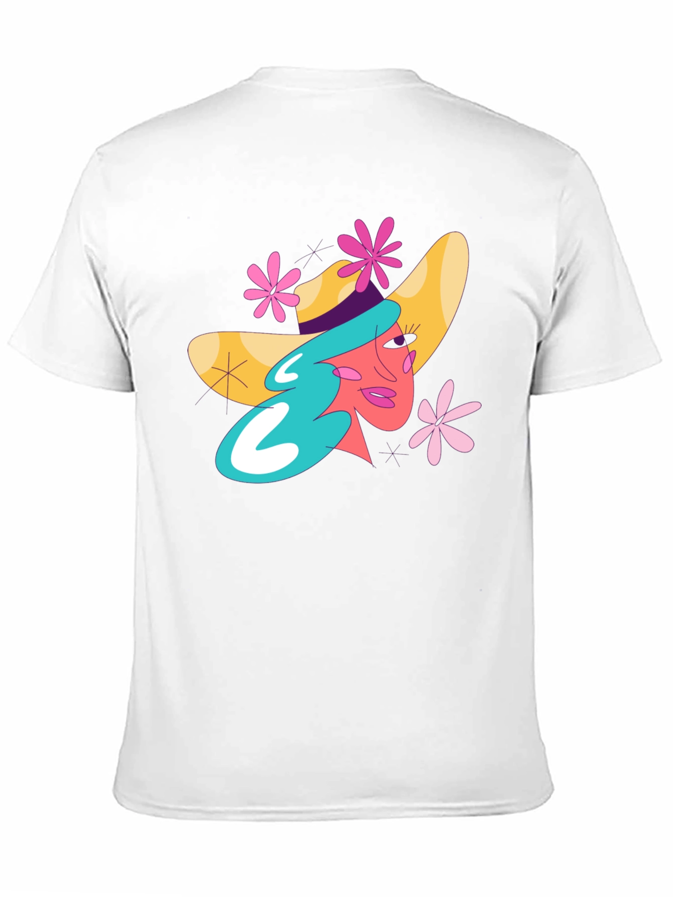 Whimsical Woman Graphic Tee - Trendy Black T-Shirt
