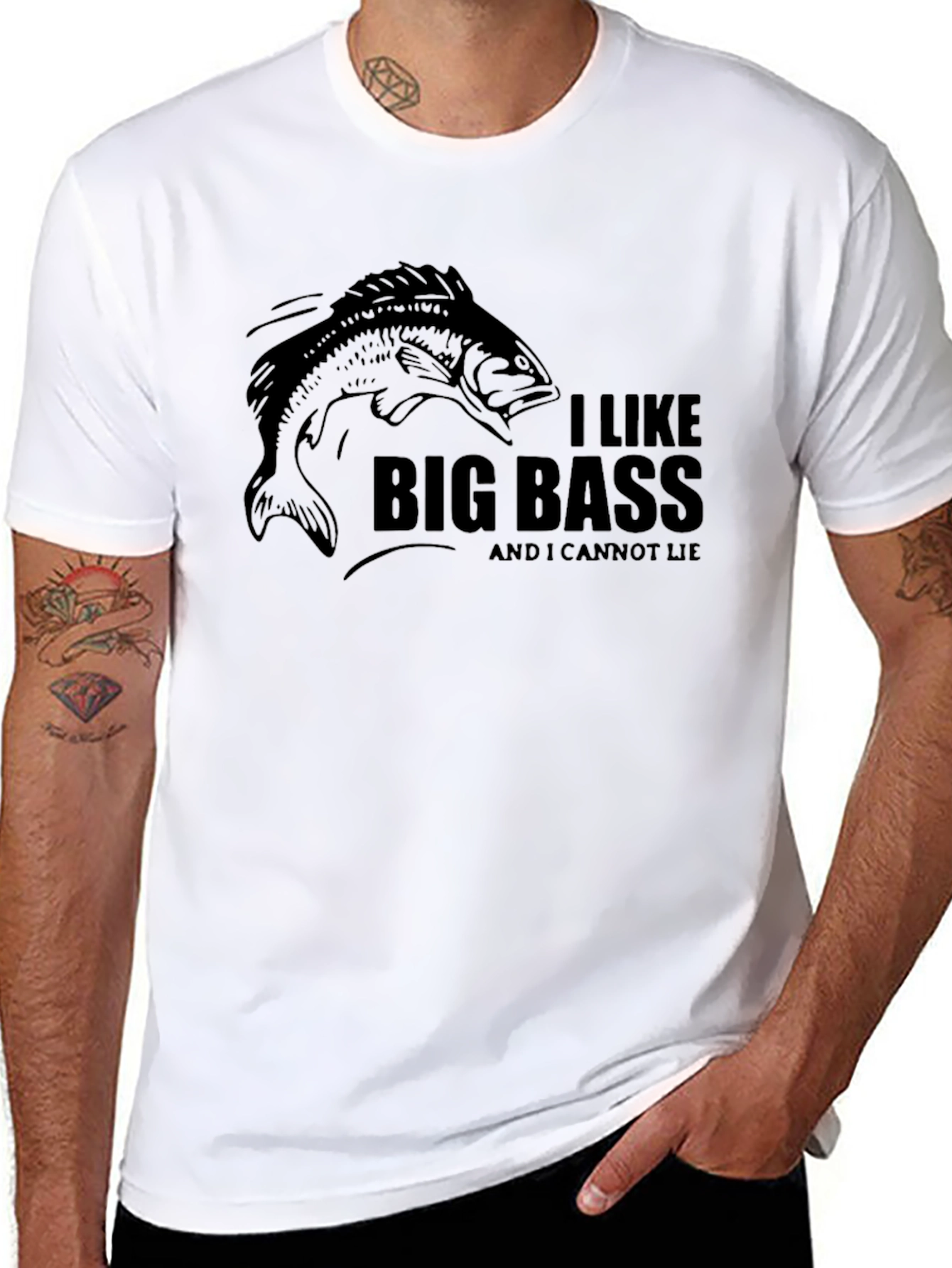 I Like Big Bass Funny Fishing T-Shirt