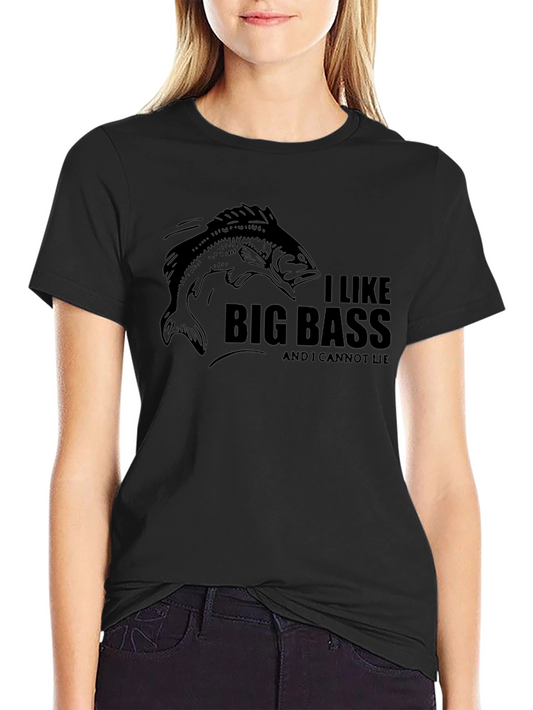 I Like Big Bass Funny Fishing T-Shirt