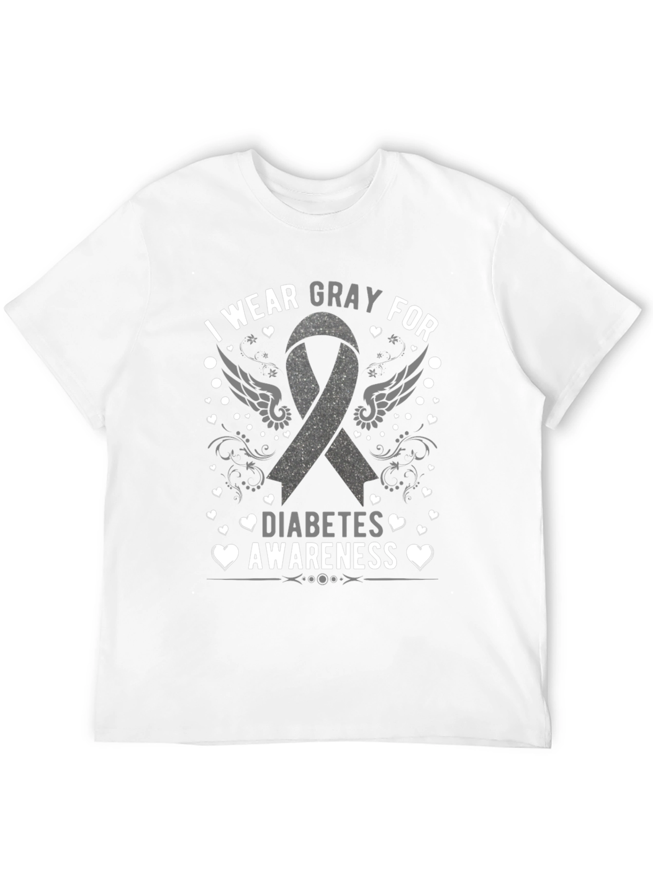 Gray Diabetes Awareness T-Shirt