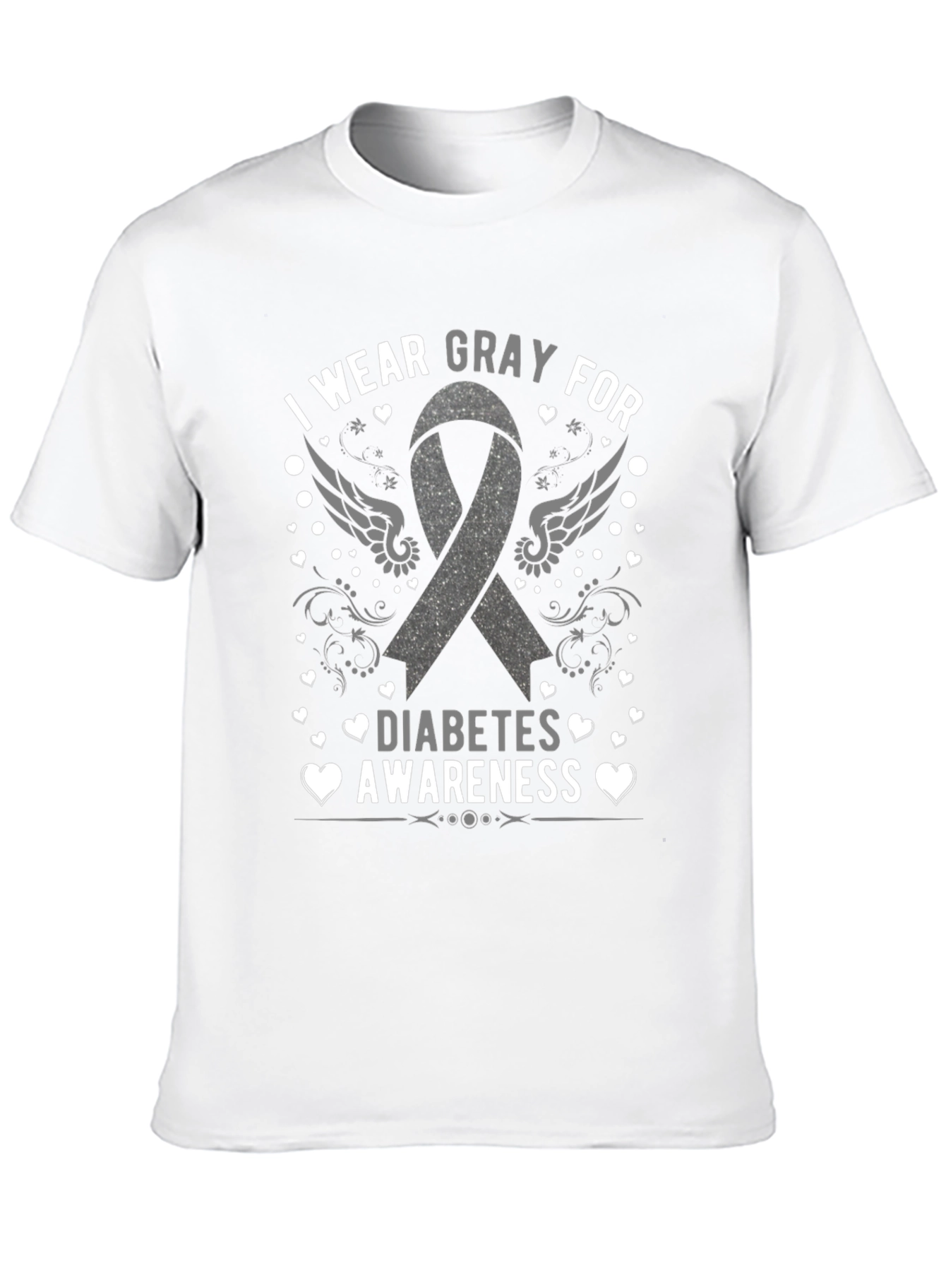 Gray Diabetes Awareness T-Shirt
