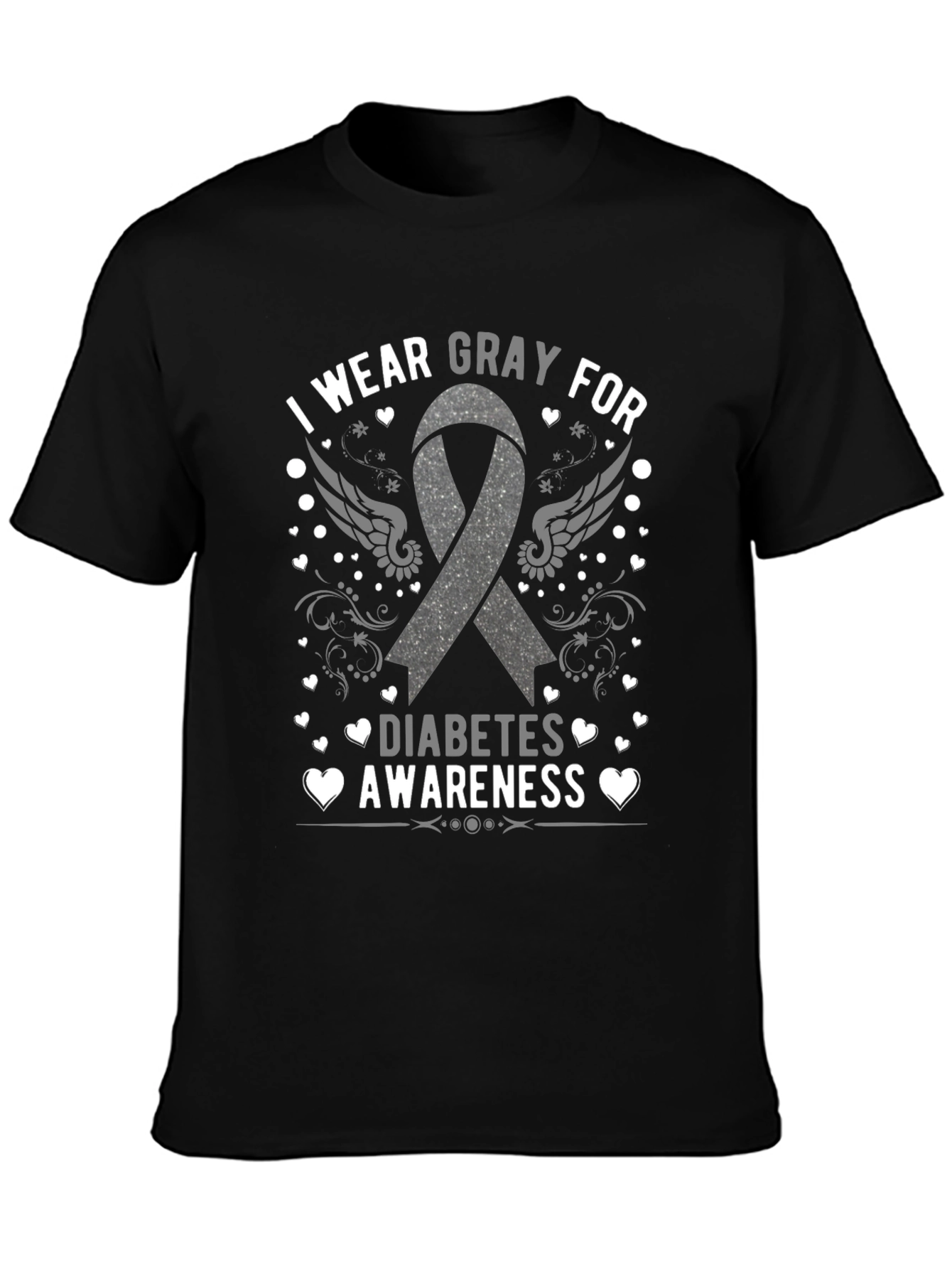 Gray Diabetes Awareness T-Shirt