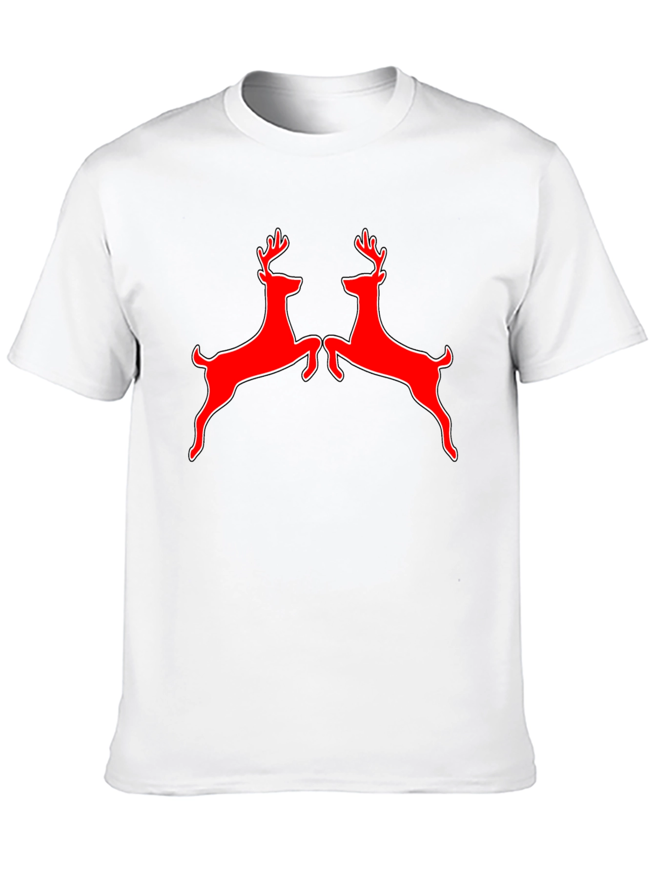 Red Deer Graphic Tee - Black Cotton Shirt