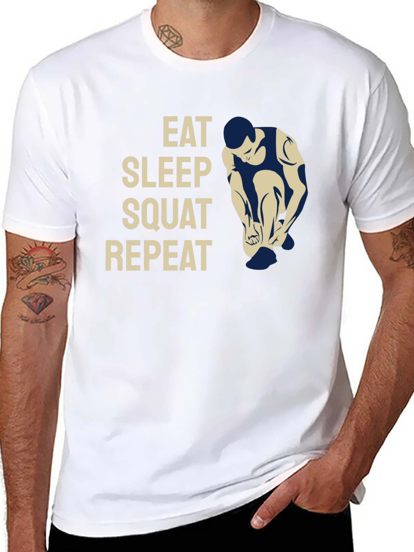 Eat Sleep Squat Repeat Graphic T-Shirt