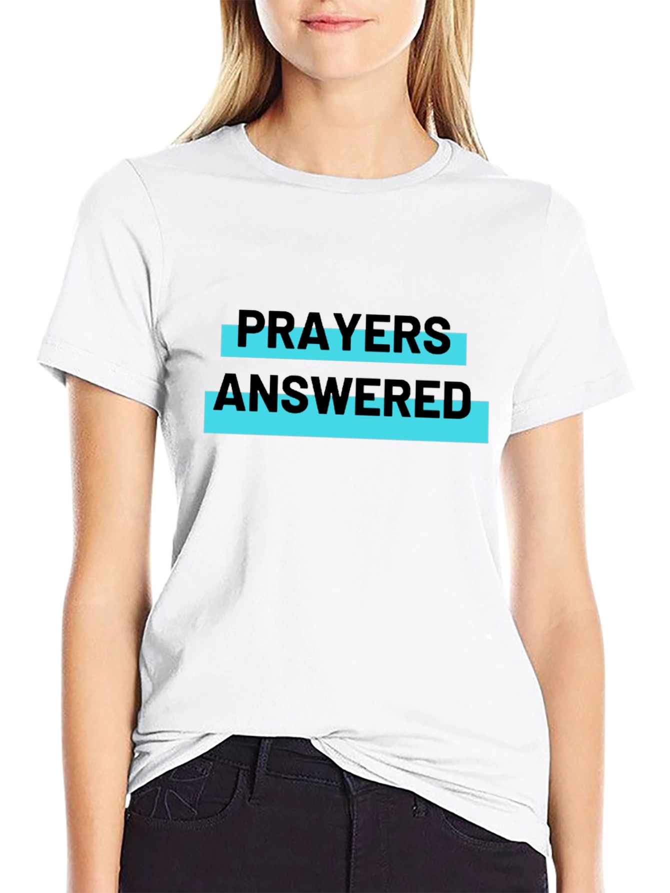 Prayers Answered Graphic Tee - Black Casual T-Shirt