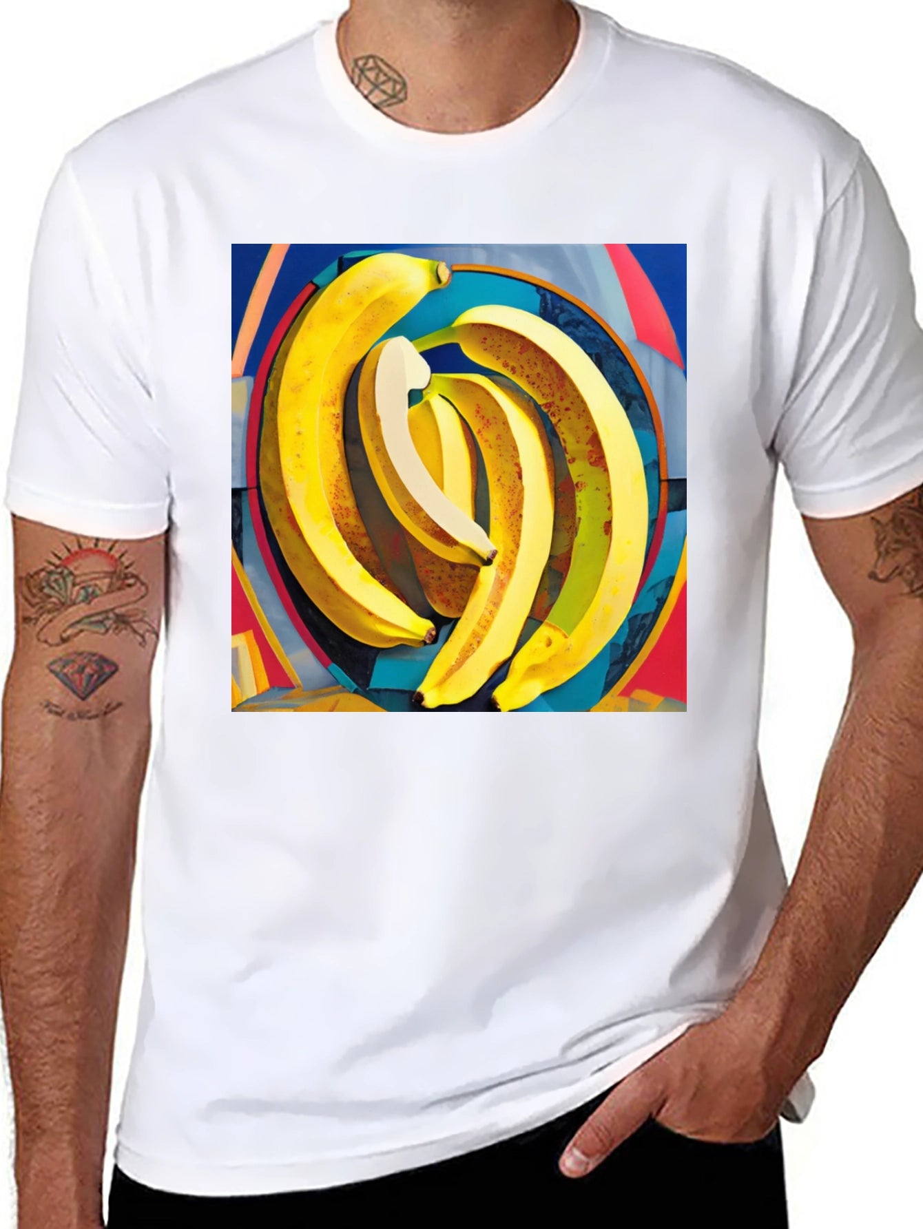 Banana Art Print Black Tee