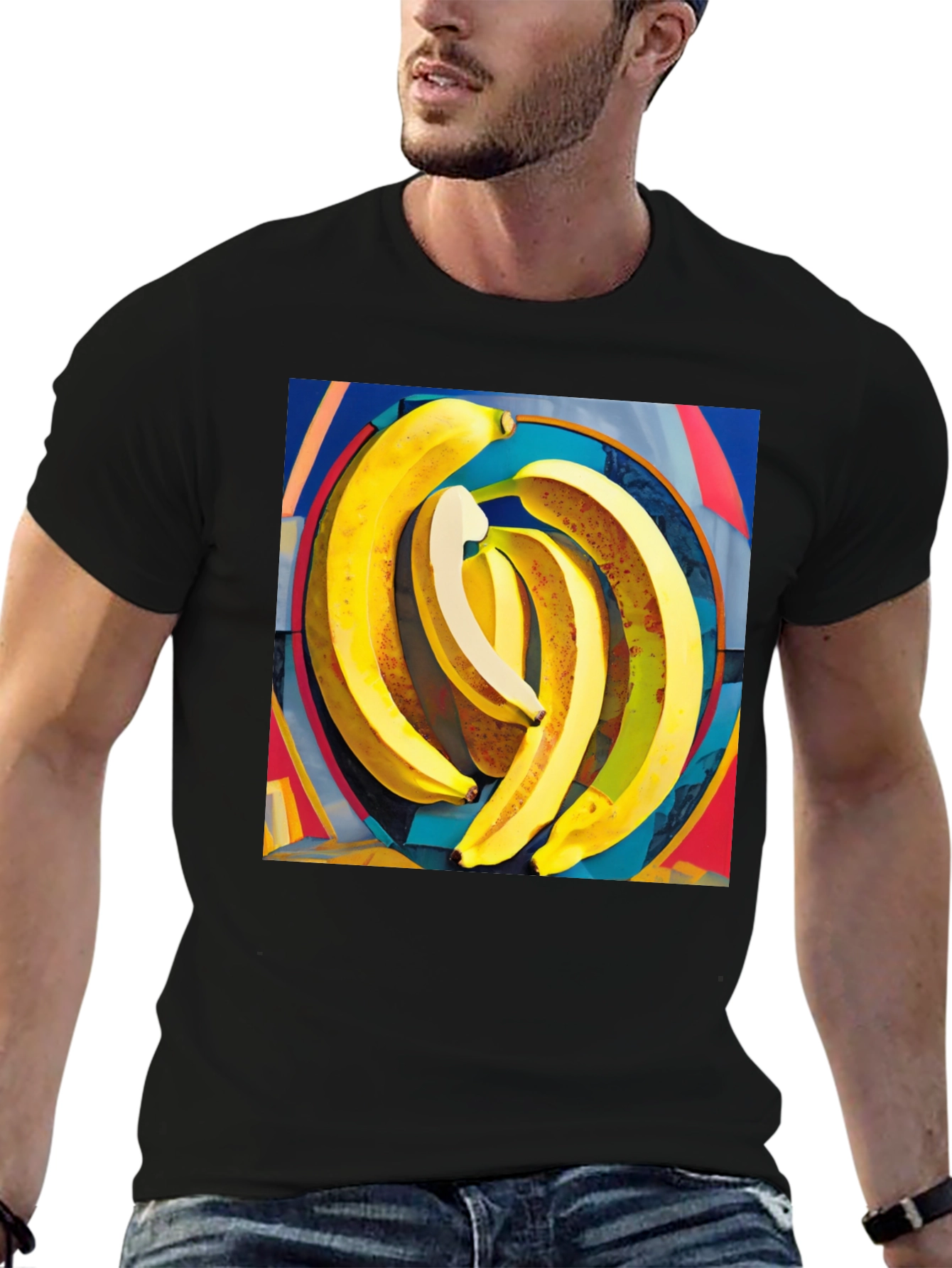 Banana Art Print Black Tee