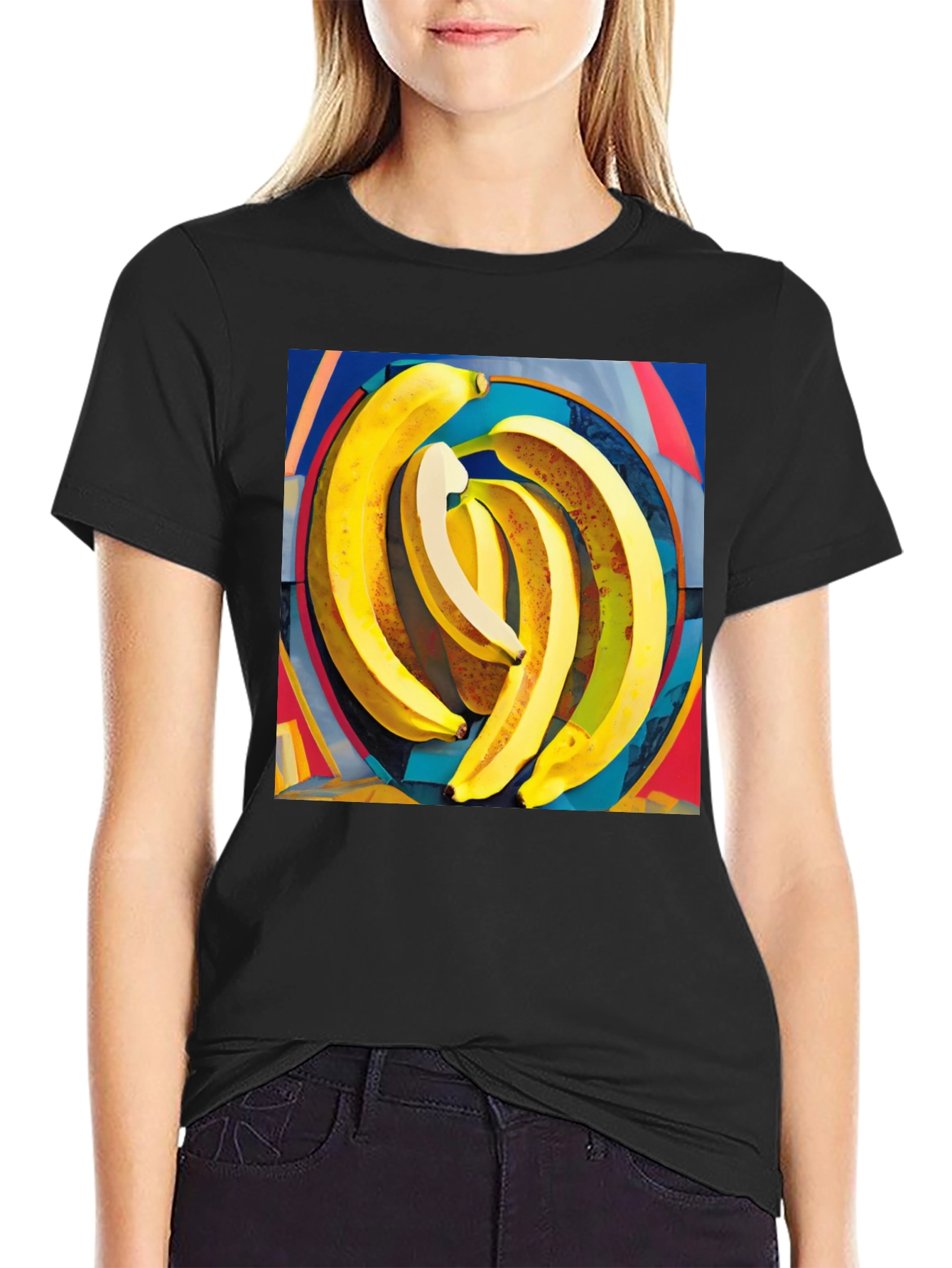 Banana Art Print Black Tee
