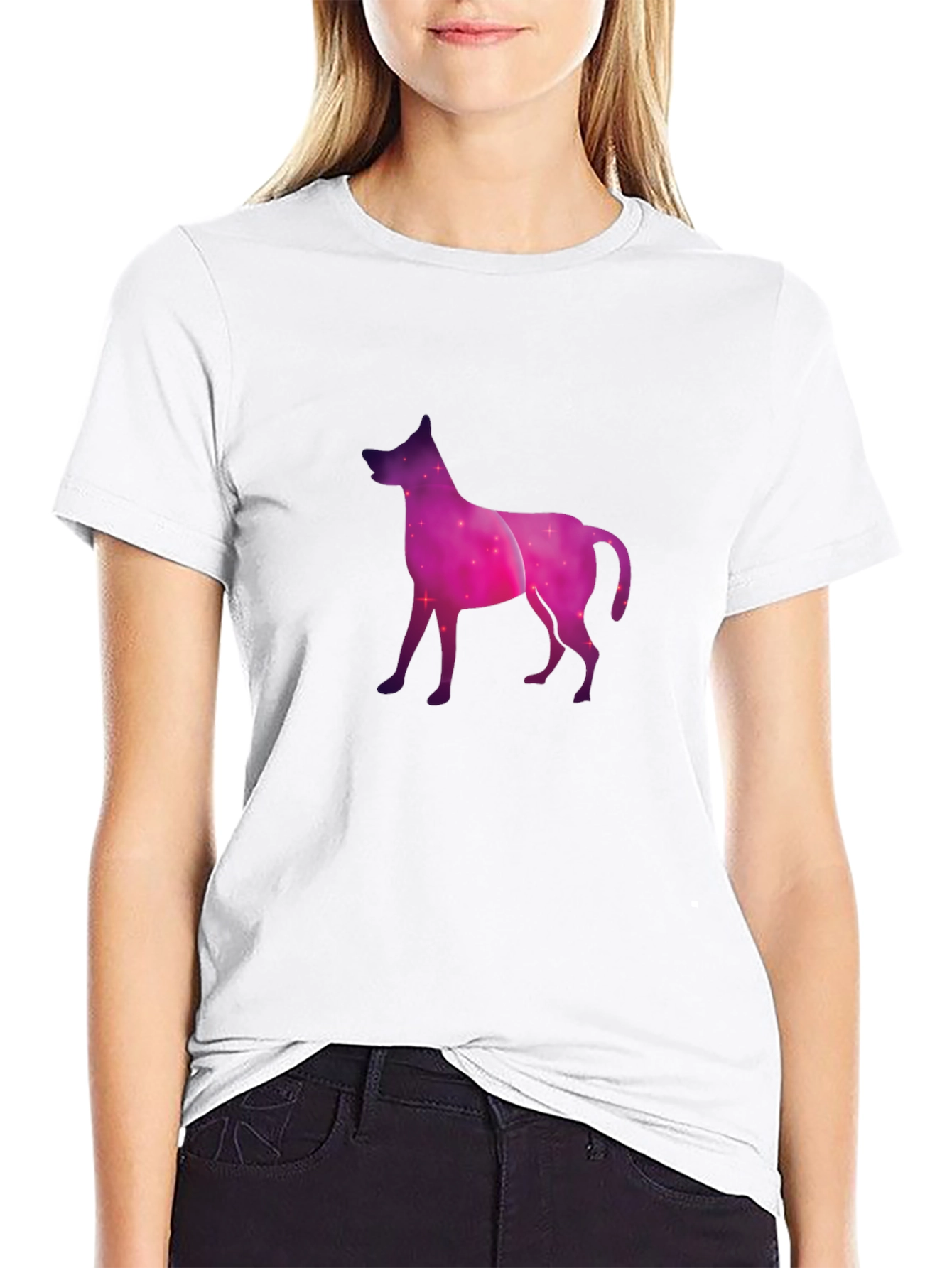 Cosmic Dog Graphic Tee - Black Cotton Blend