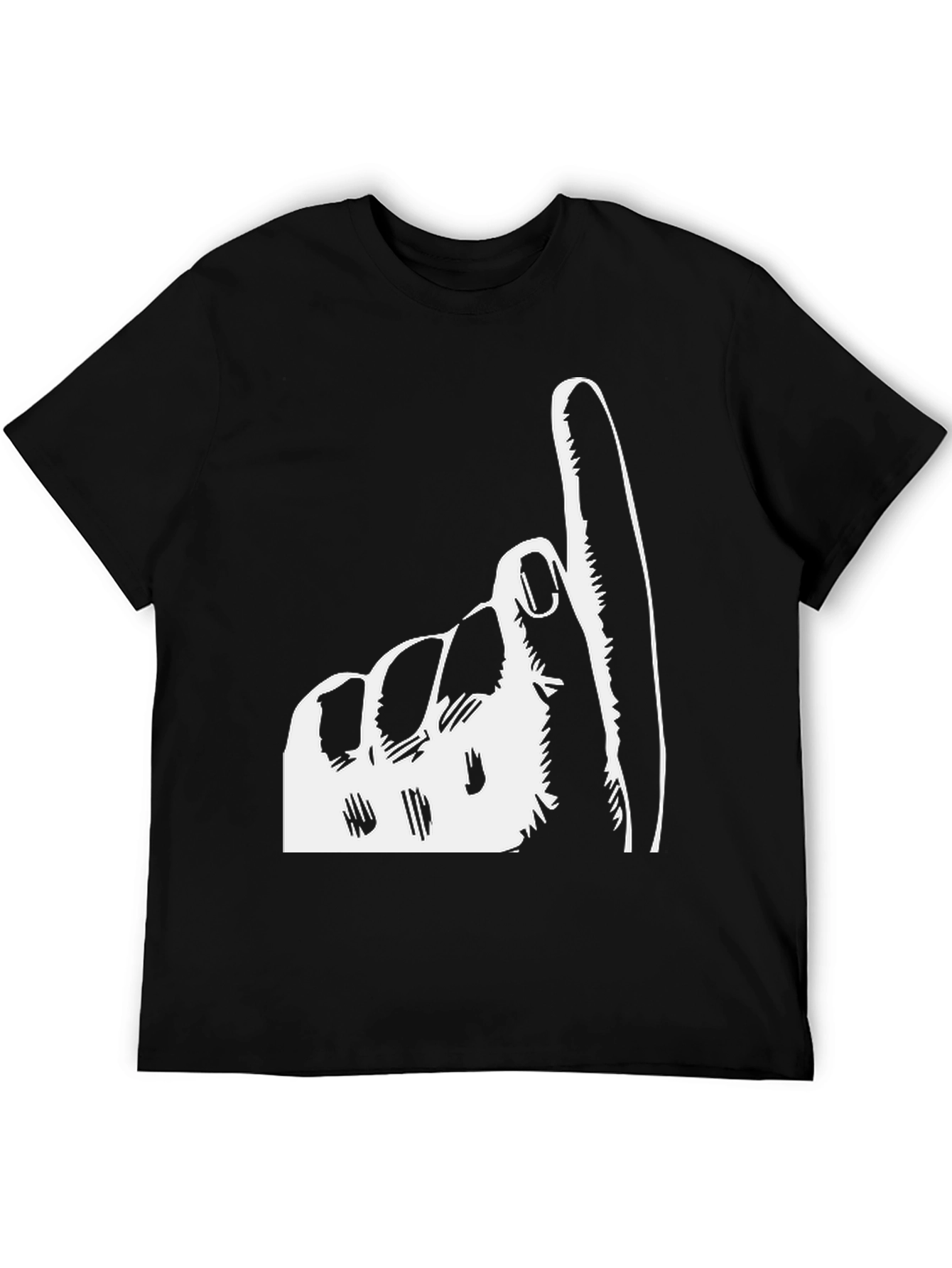 Index Finger Up Graphic Tee - Black