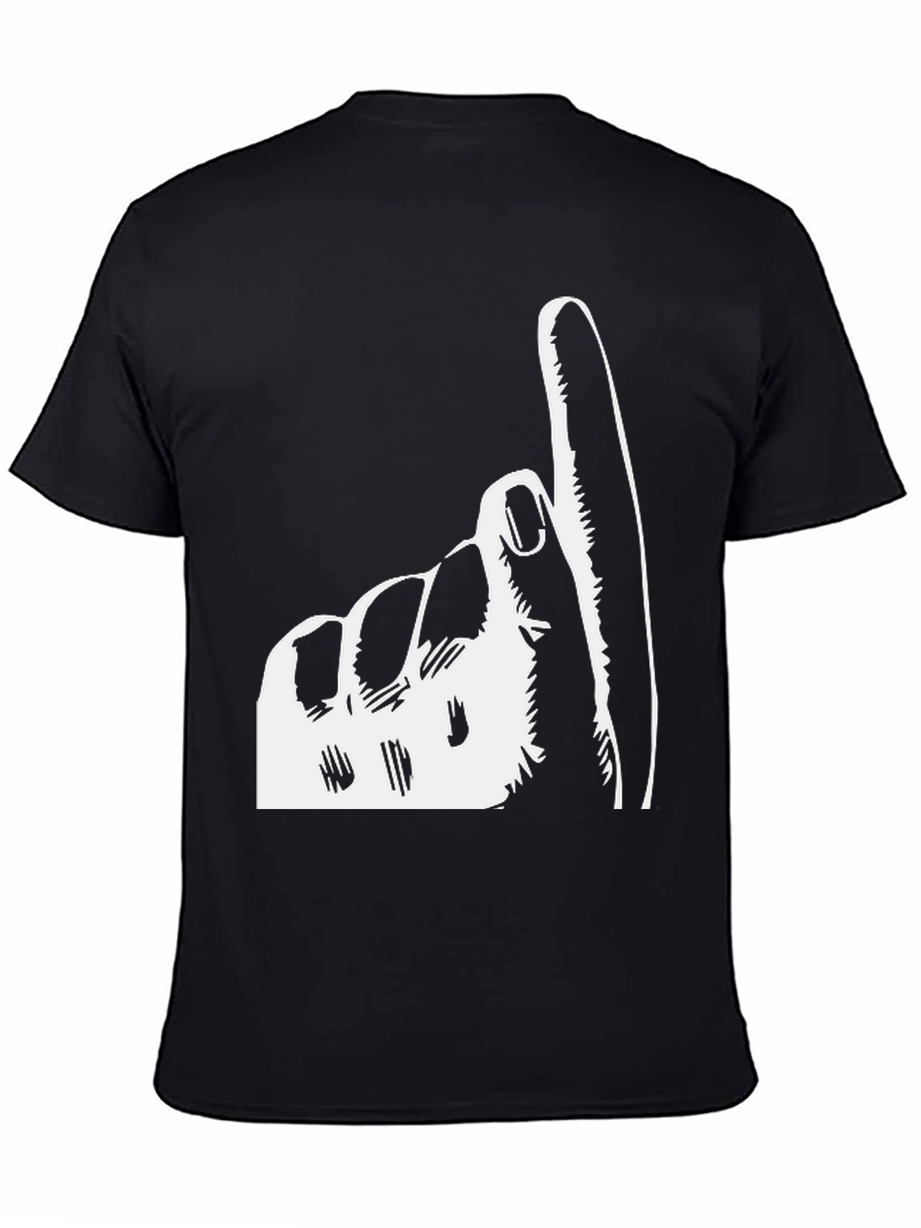 Index Finger Up Graphic Tee - Black