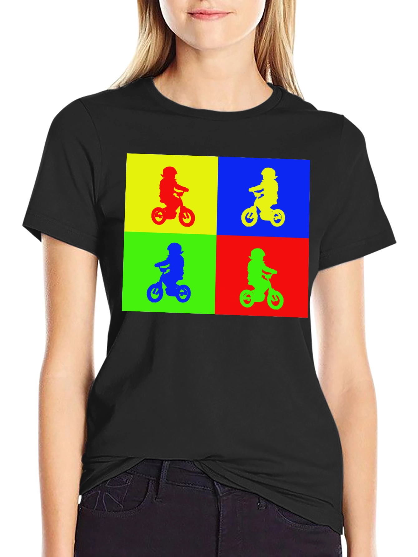 Pop Art Kids Biker Black T-Shirt