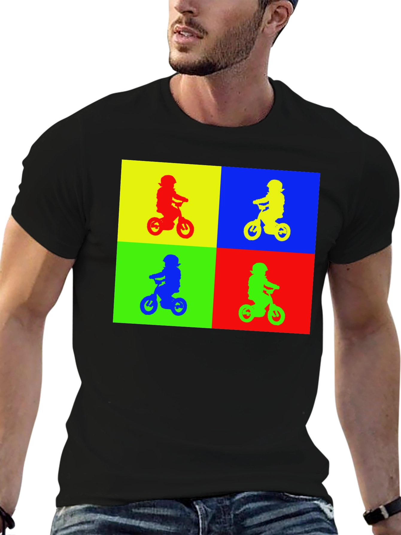 Pop Art Kids Biker Black T-Shirt