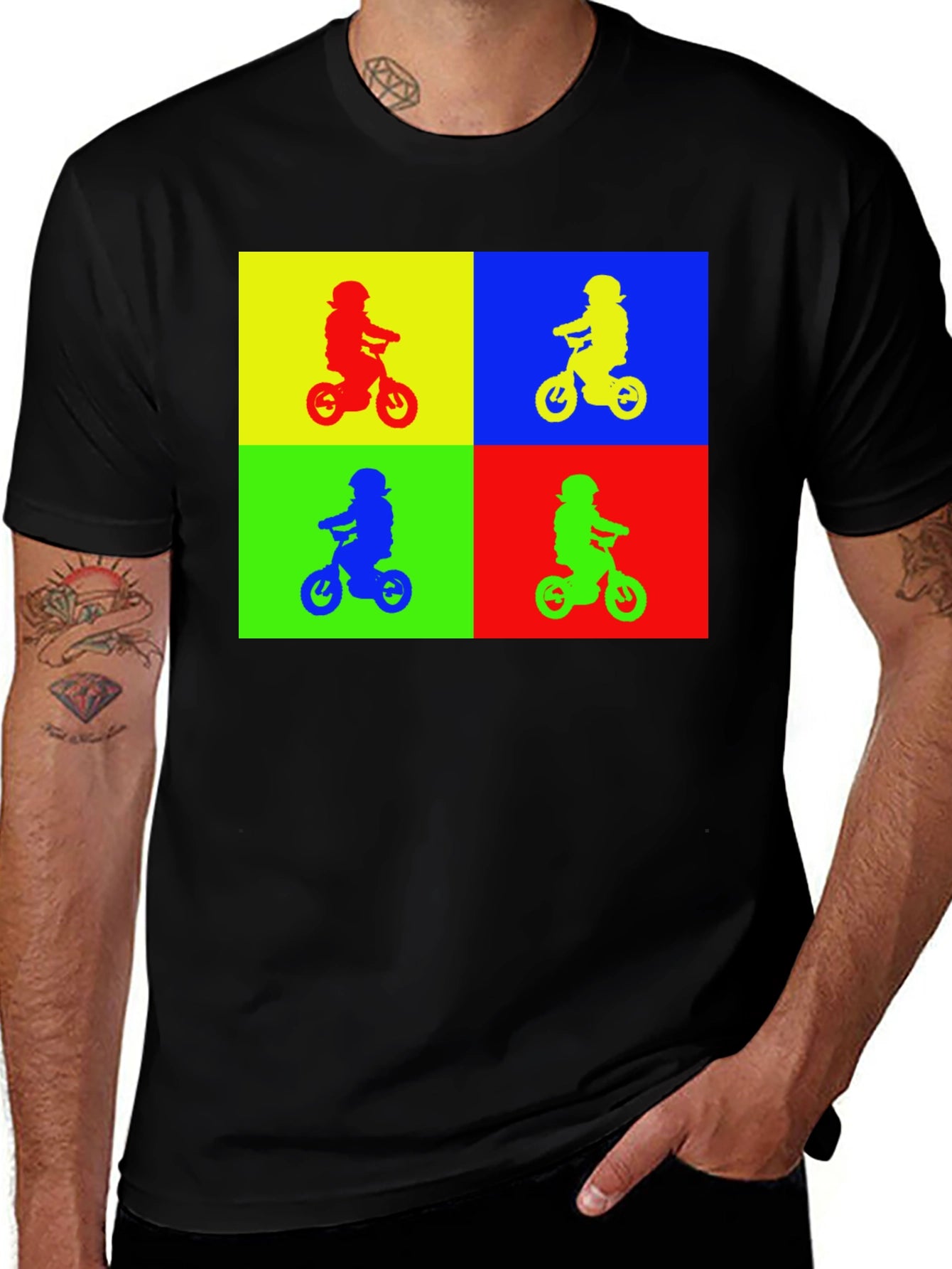 Pop Art Kids Biker Black T-Shirt