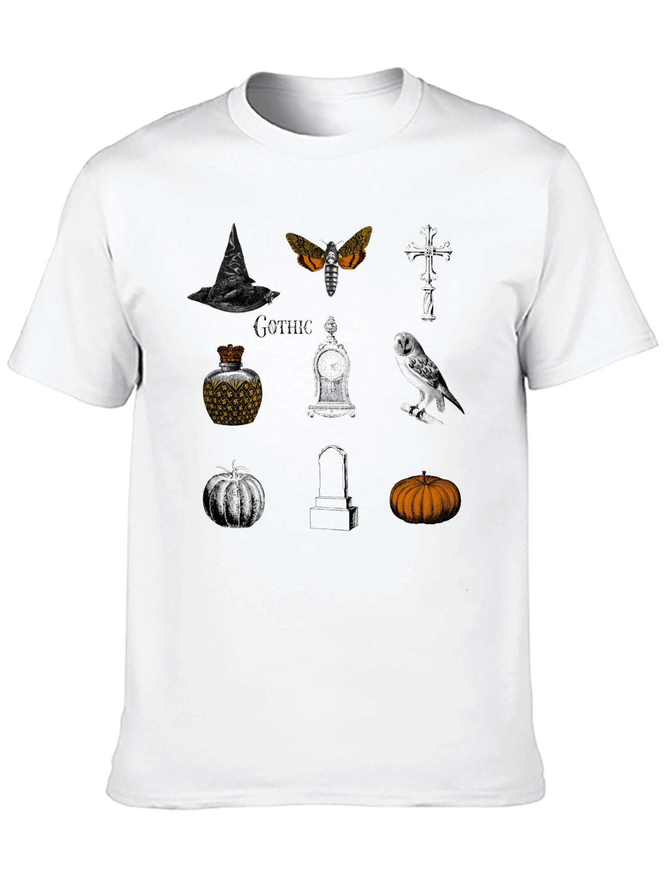 Gothic Halloween Graphic Tee - Stylish Spooky Season
