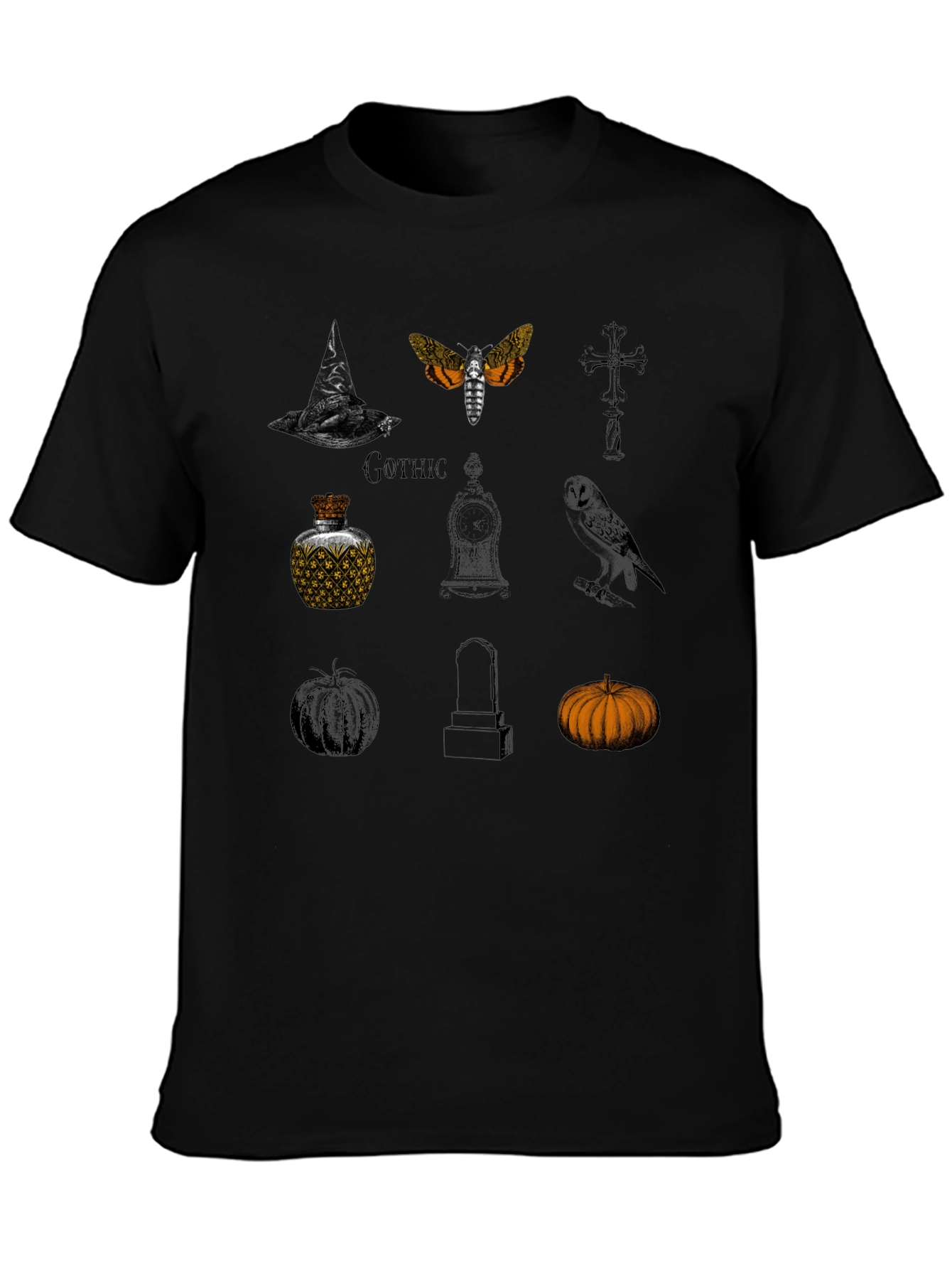 Gothic Halloween Graphic Tee - Stylish Spooky Season