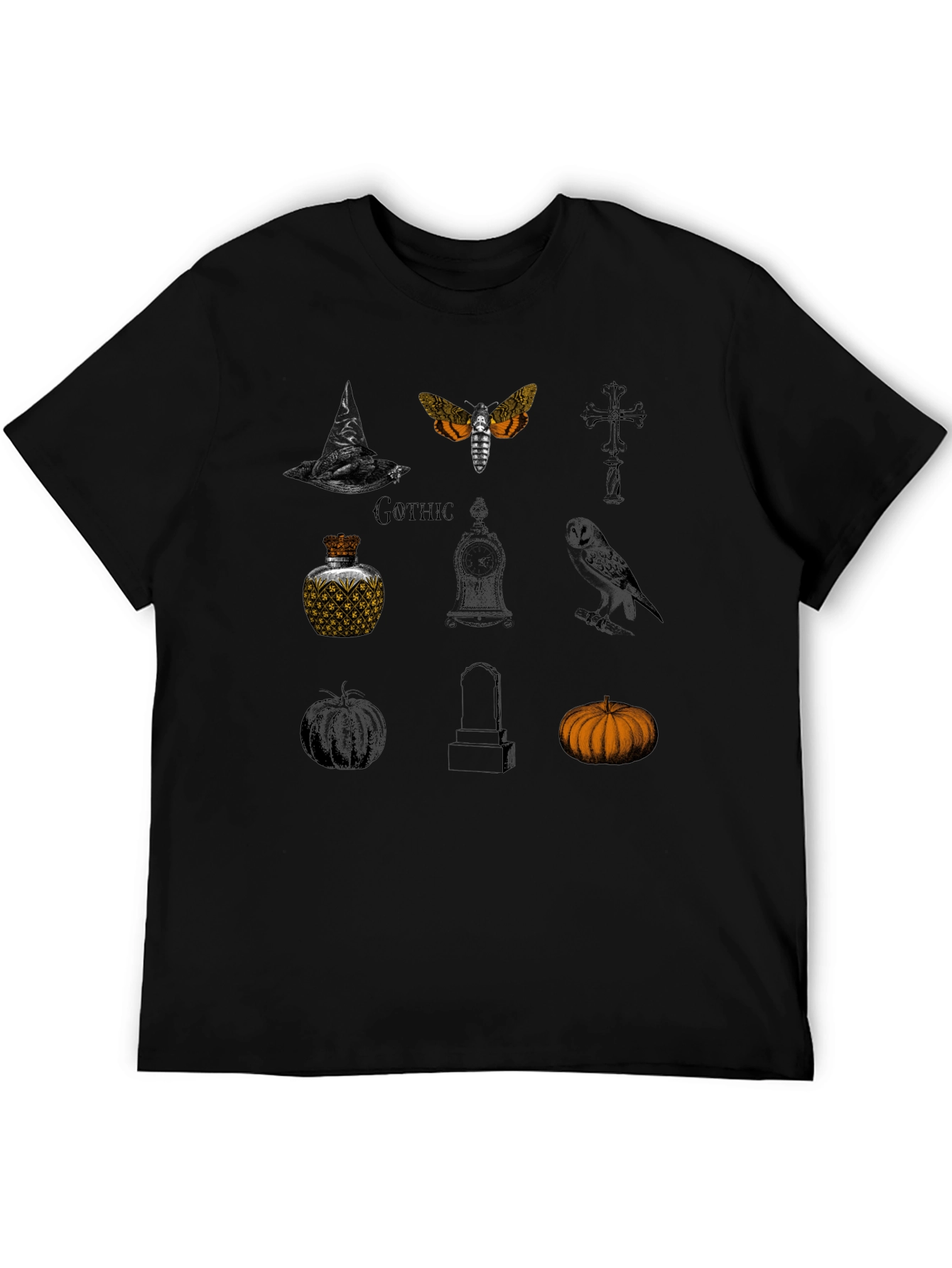 Gothic Halloween Graphic Tee - Stylish Spooky Season