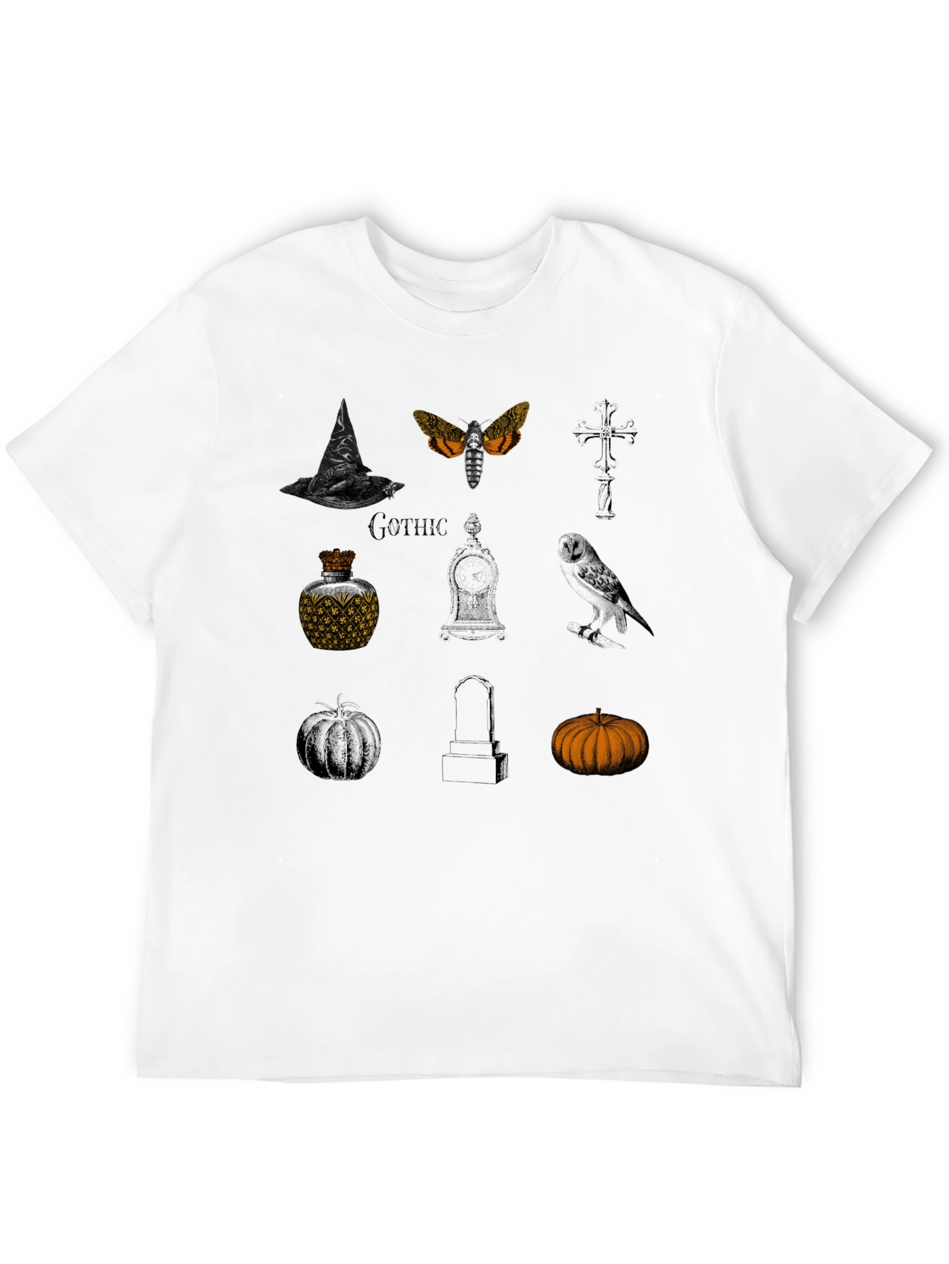 Gothic Halloween Graphic Tee - Stylish Spooky Season