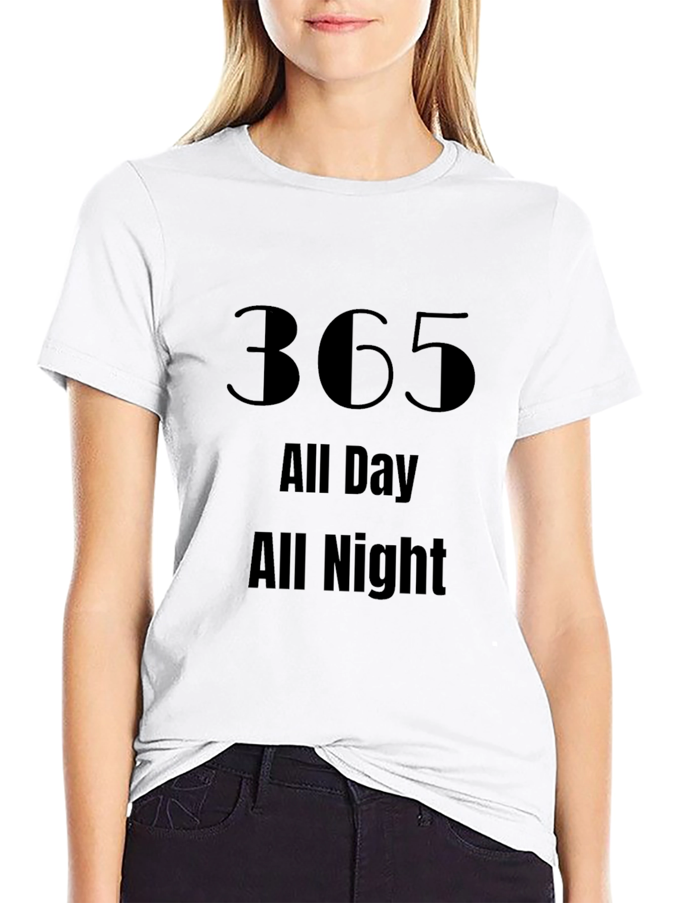 365 All Day All Night Black Tee